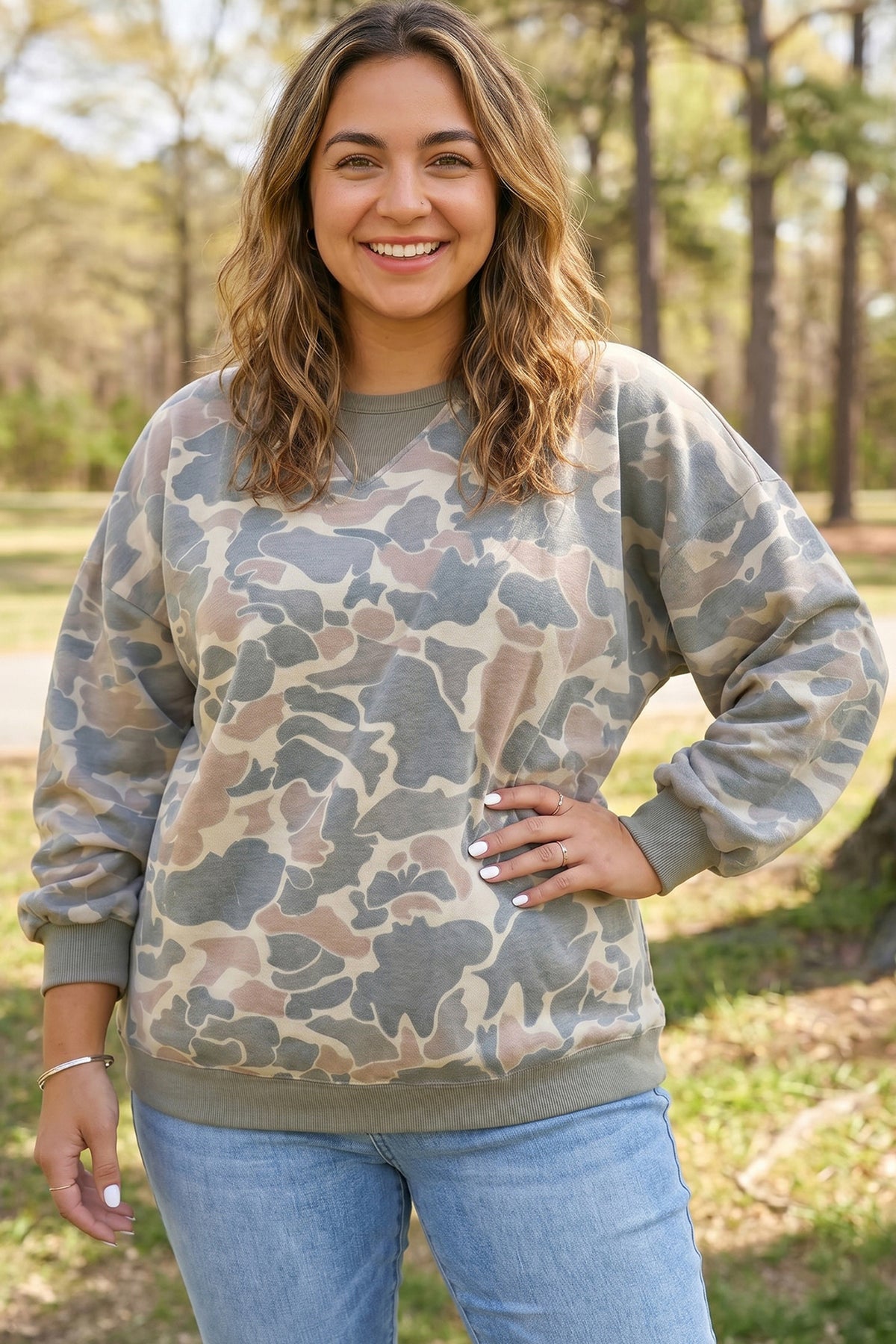 Sudadera Curvy Camuflaje Multicolor | Detallia