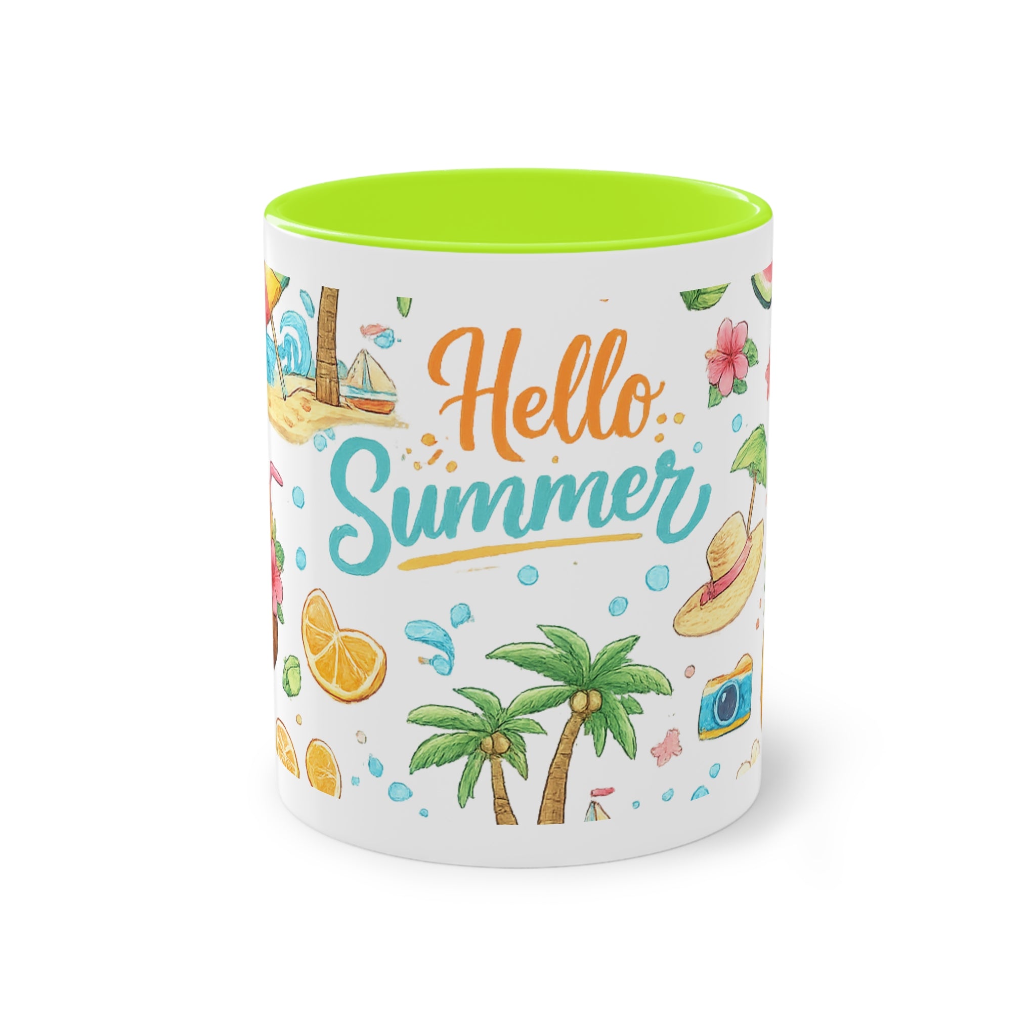 Taza Bicolor "Hello Summer" | Diseño Tropical Veraniego | Detallia