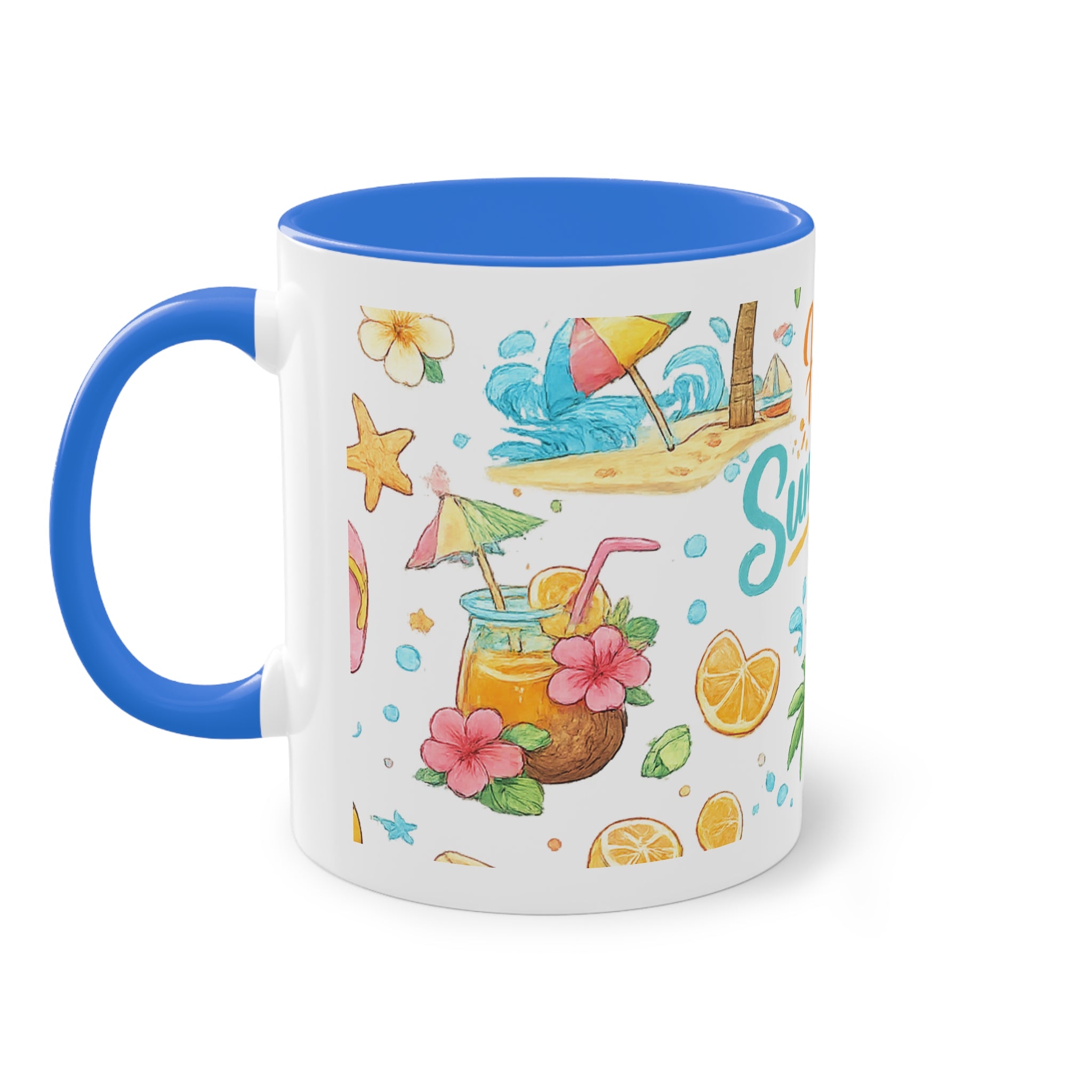 Taza Bicolor "Hello Summer" | Diseño Tropical Veraniego | Detallia