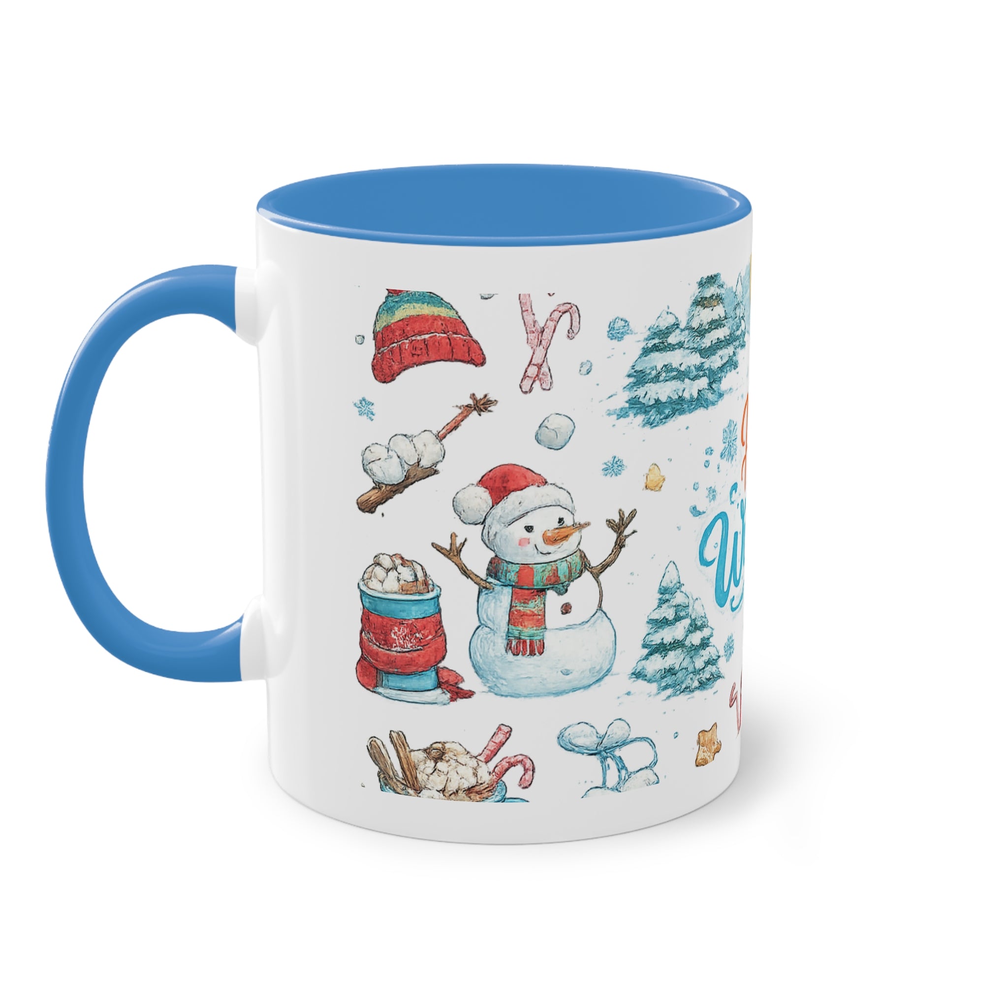 Taza Bicolor "Hello Winter" | Diseño Invernal Acuarela | Detallia