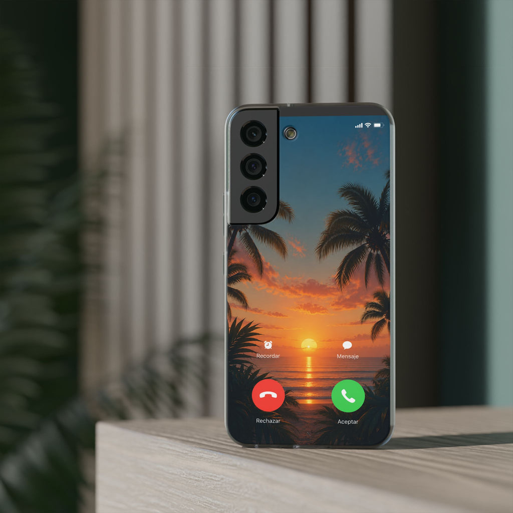 Funda Móvil Llamada Atardecer Tropical | Detallia