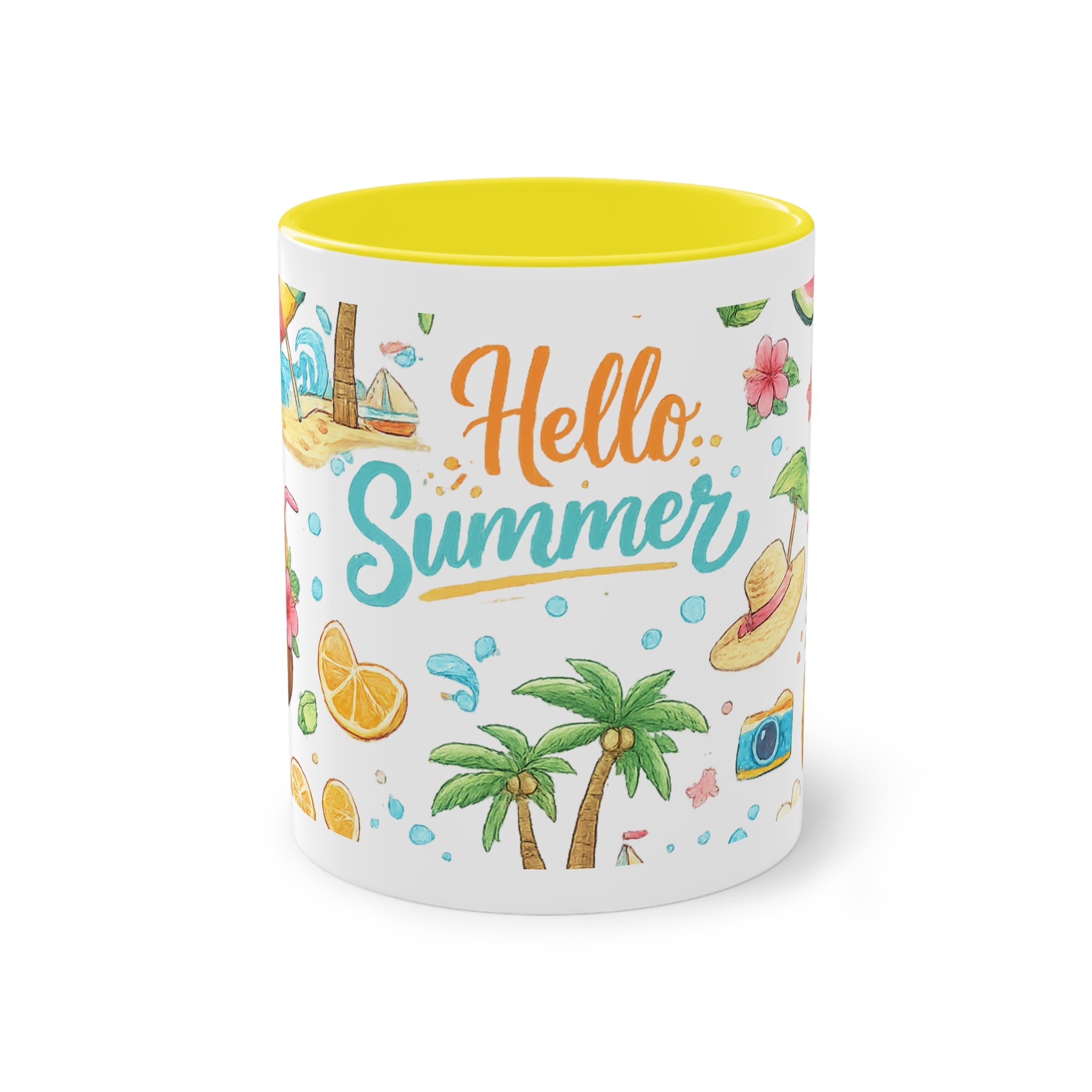 Taza Bicolor "Hello Summer" | Diseño Tropical Veraniego | Detallia