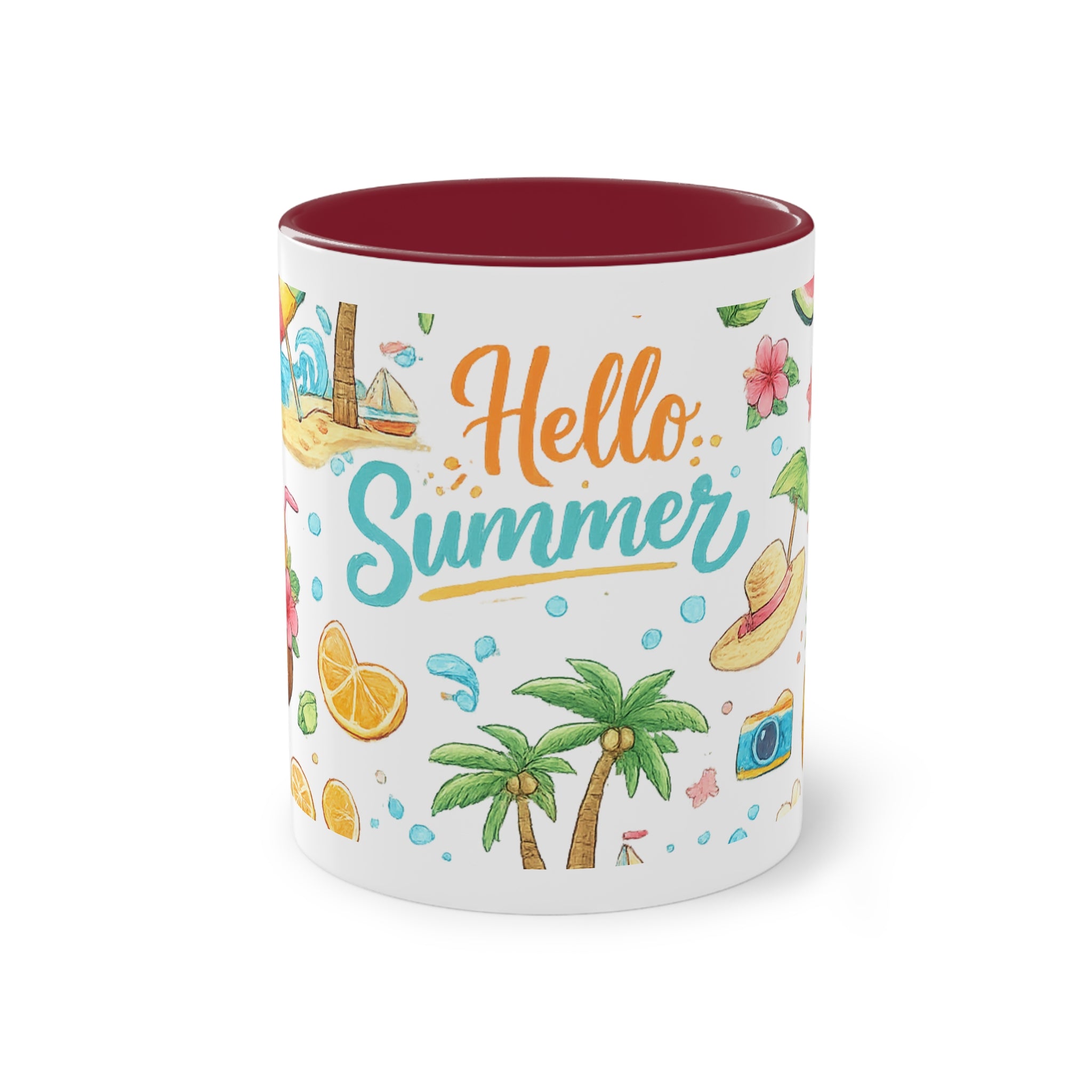 Taza Bicolor "Hello Summer" | Diseño Tropical Veraniego | Detallia