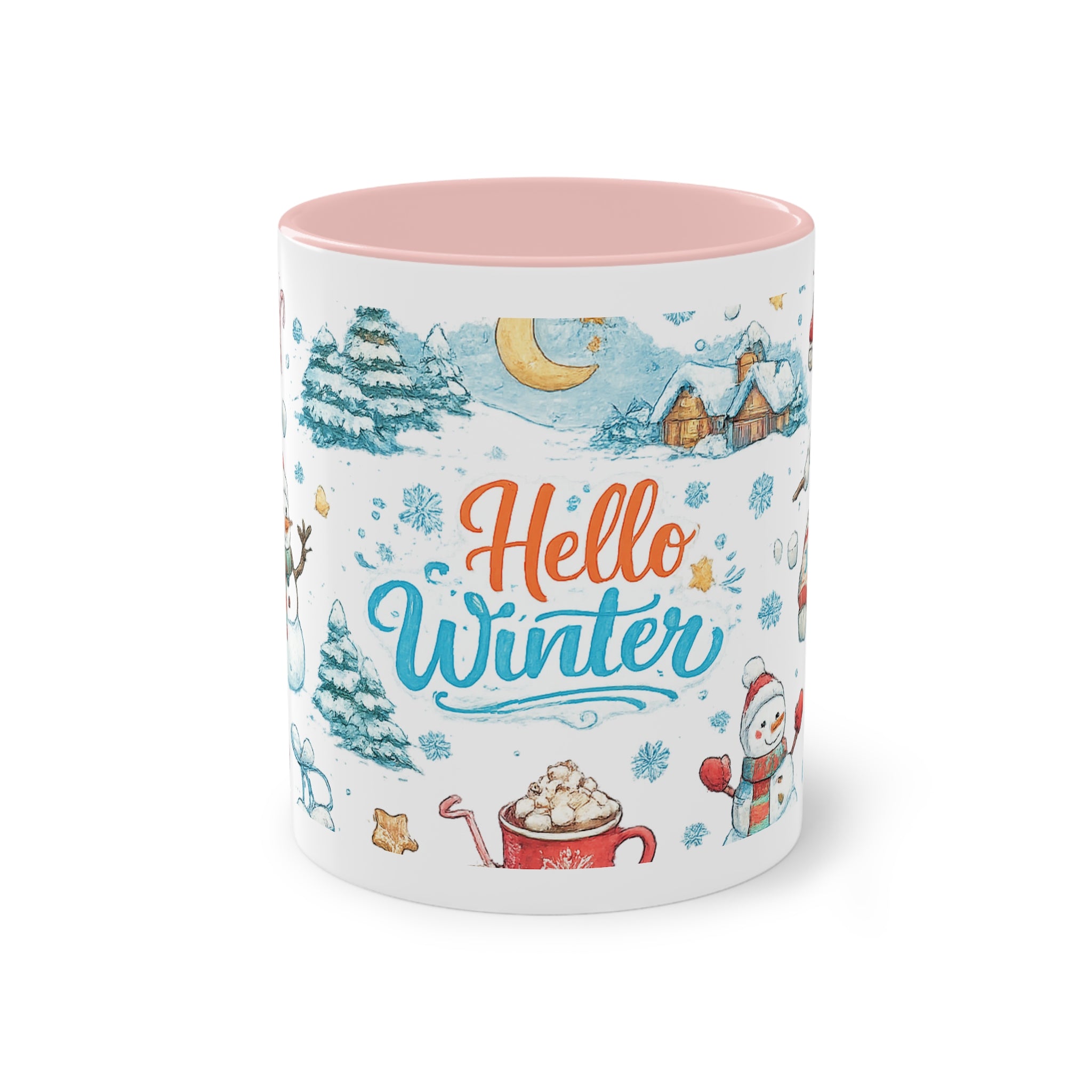 Taza Bicolor "Hello Winter" | Diseño Invernal Acuarela | Detallia