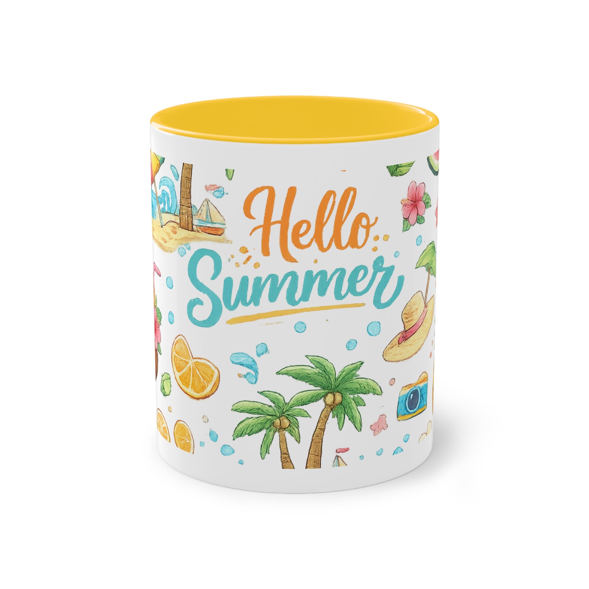 Taza Bicolor "Hello Summer" | Diseño Tropical Veraniego | Detallia