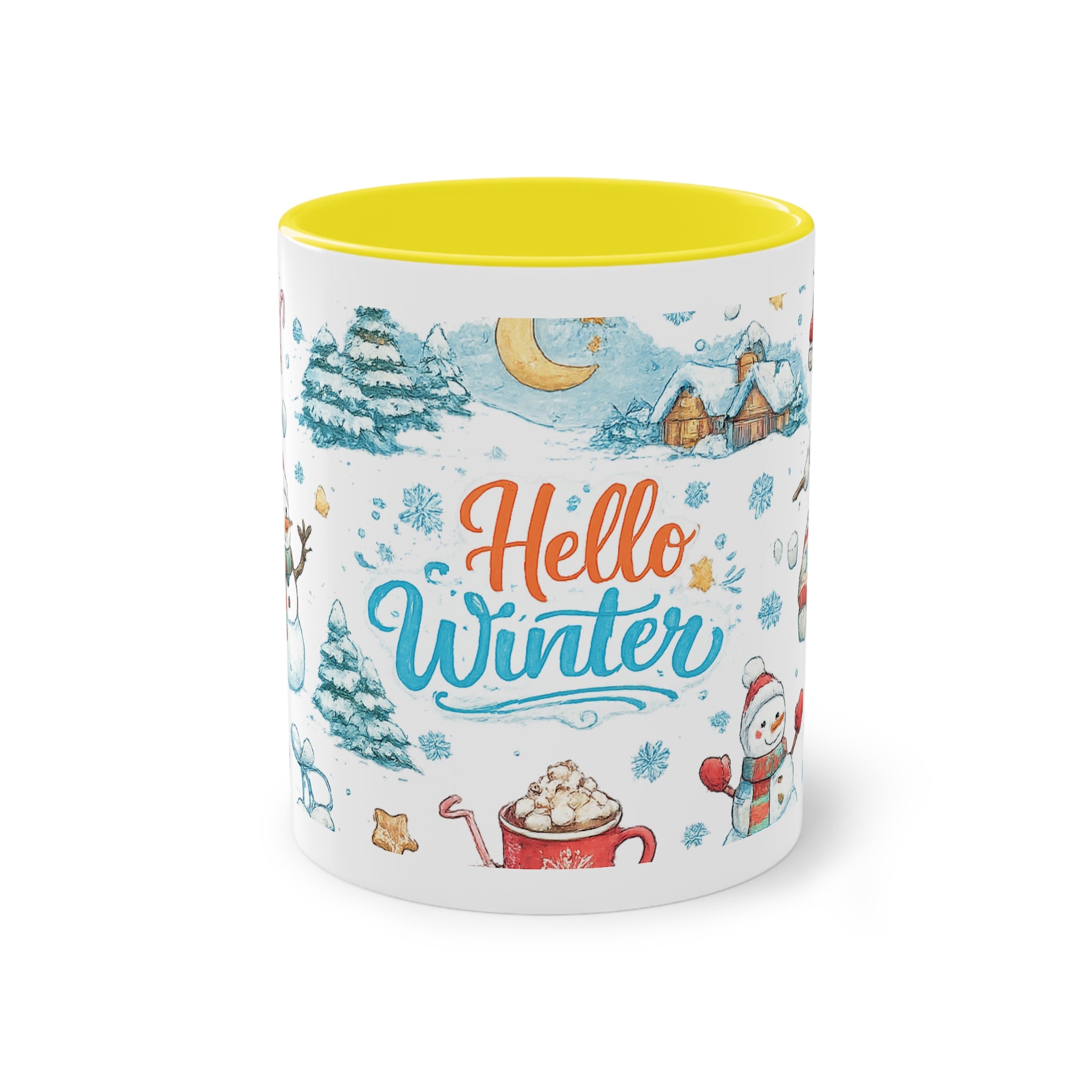 Taza Bicolor "Hello Winter" | Diseño Invernal Acuarela | Detallia