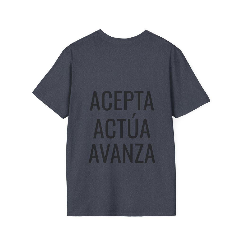 Camiseta "Acepta, Actúa, Avanza" | Detallia