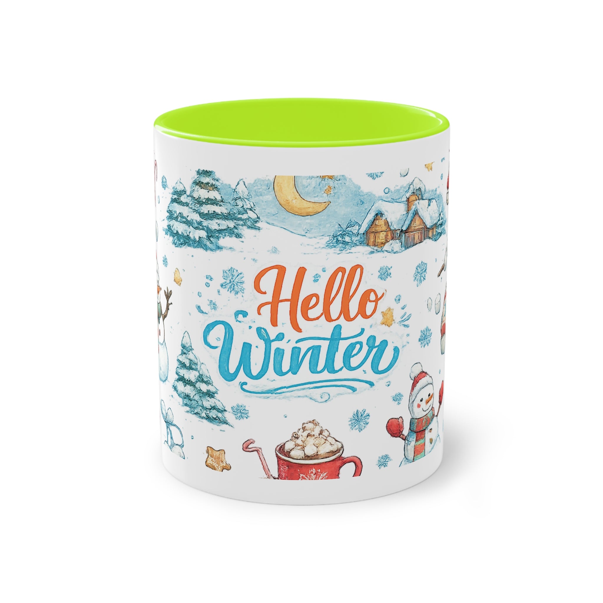 Taza Bicolor "Hello Winter" | Diseño Invernal Acuarela | Detallia