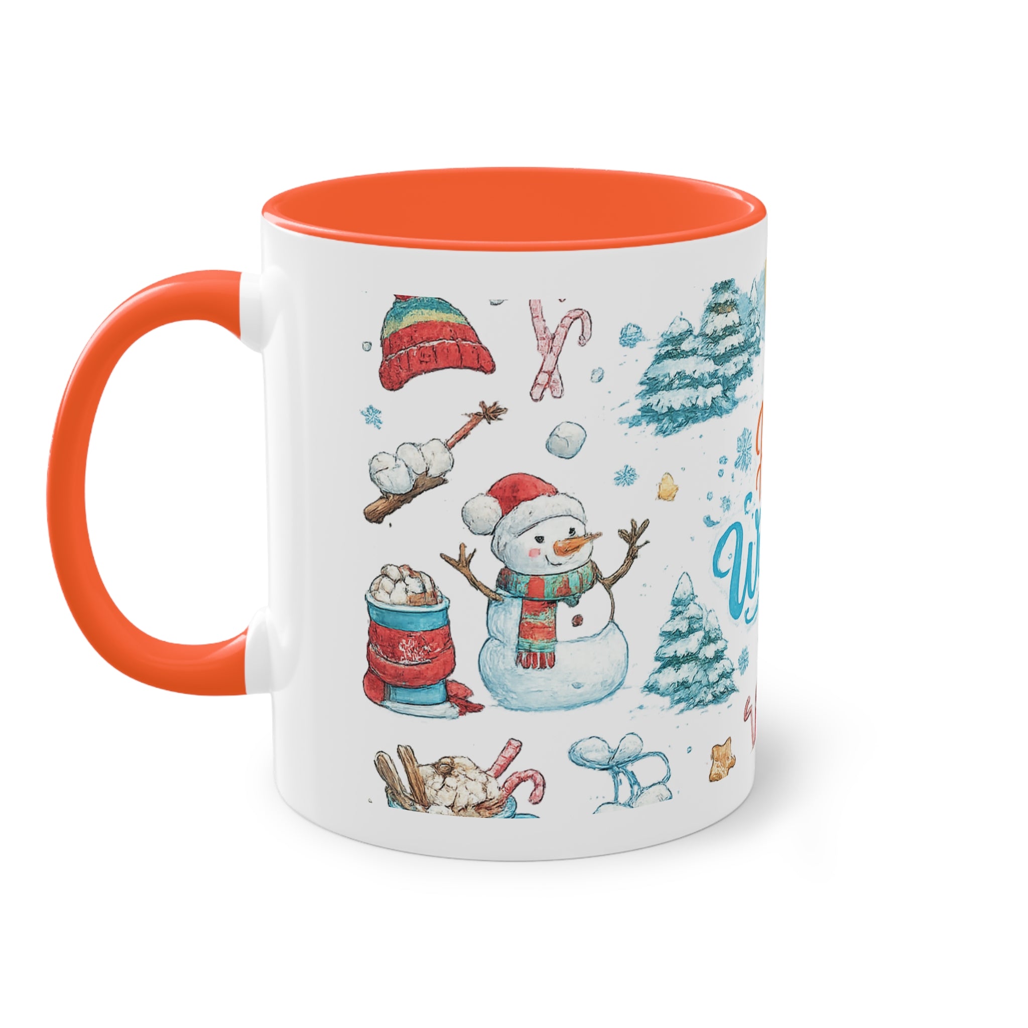 Taza Bicolor "Hello Winter" | Diseño Invernal Acuarela | Detallia