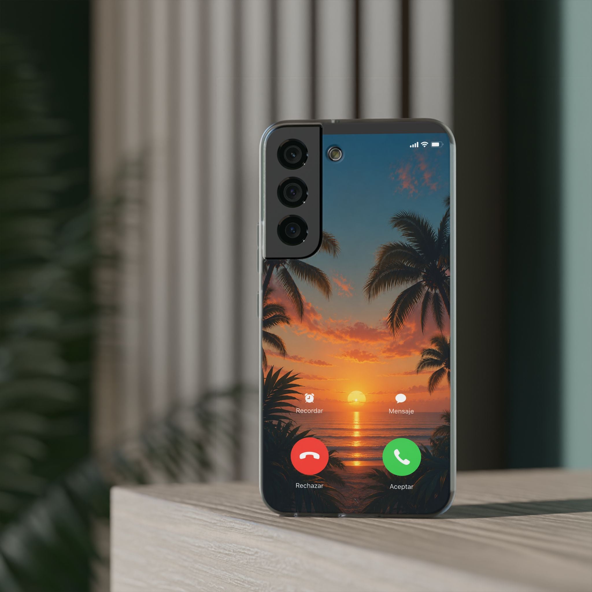 Funda Móvil Llamada Atardecer Tropical | Detallia