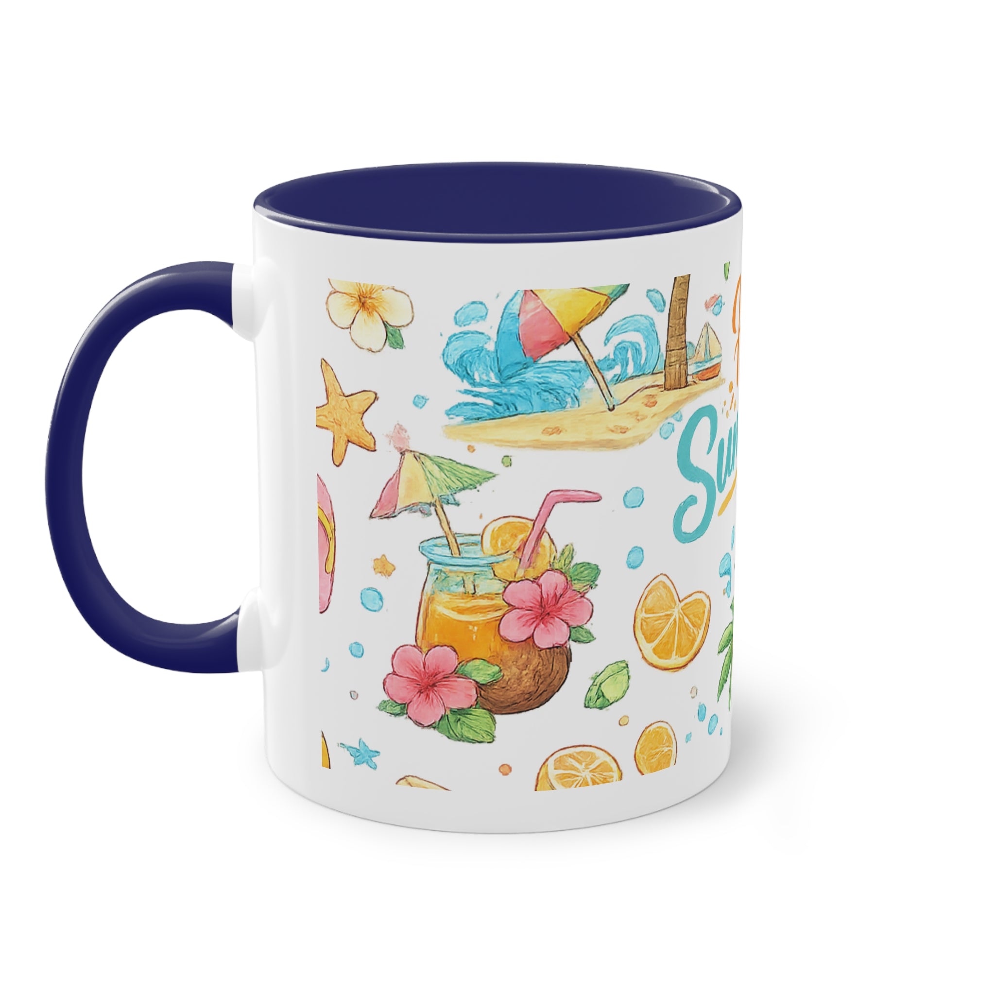 Taza Bicolor "Hello Summer" | Diseño Tropical Veraniego | Detallia