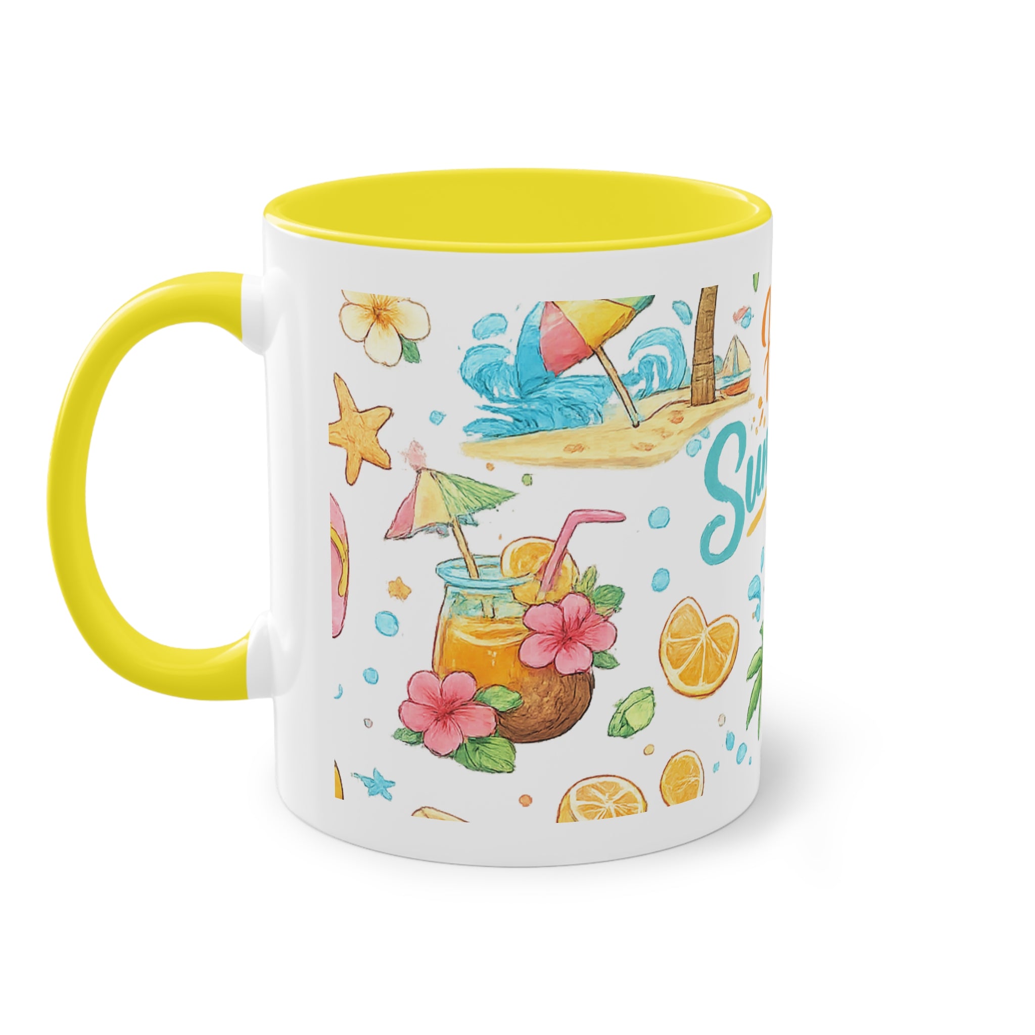 Taza Bicolor "Hello Summer" | Diseño Tropical Veraniego | Detallia