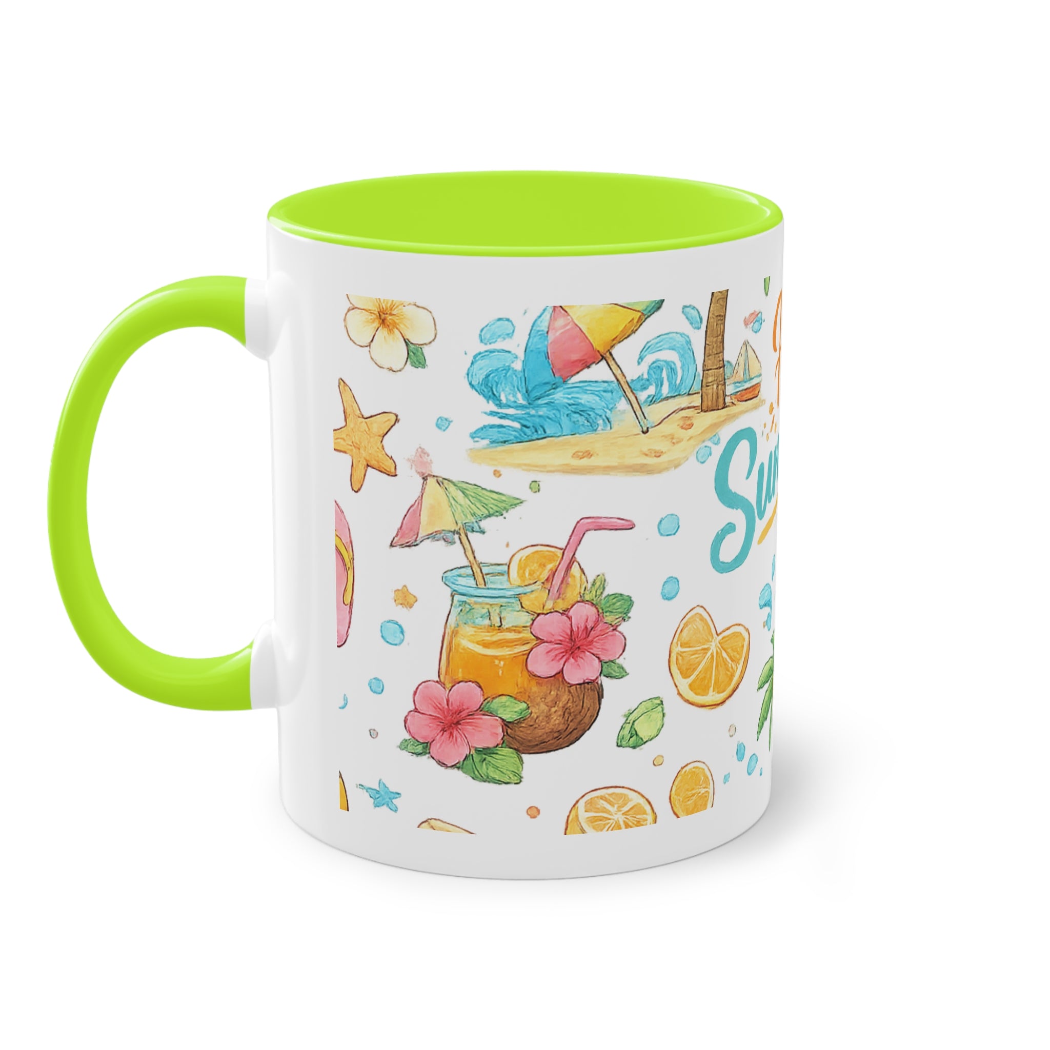 Taza Bicolor "Hello Summer" | Diseño Tropical Veraniego | Detallia