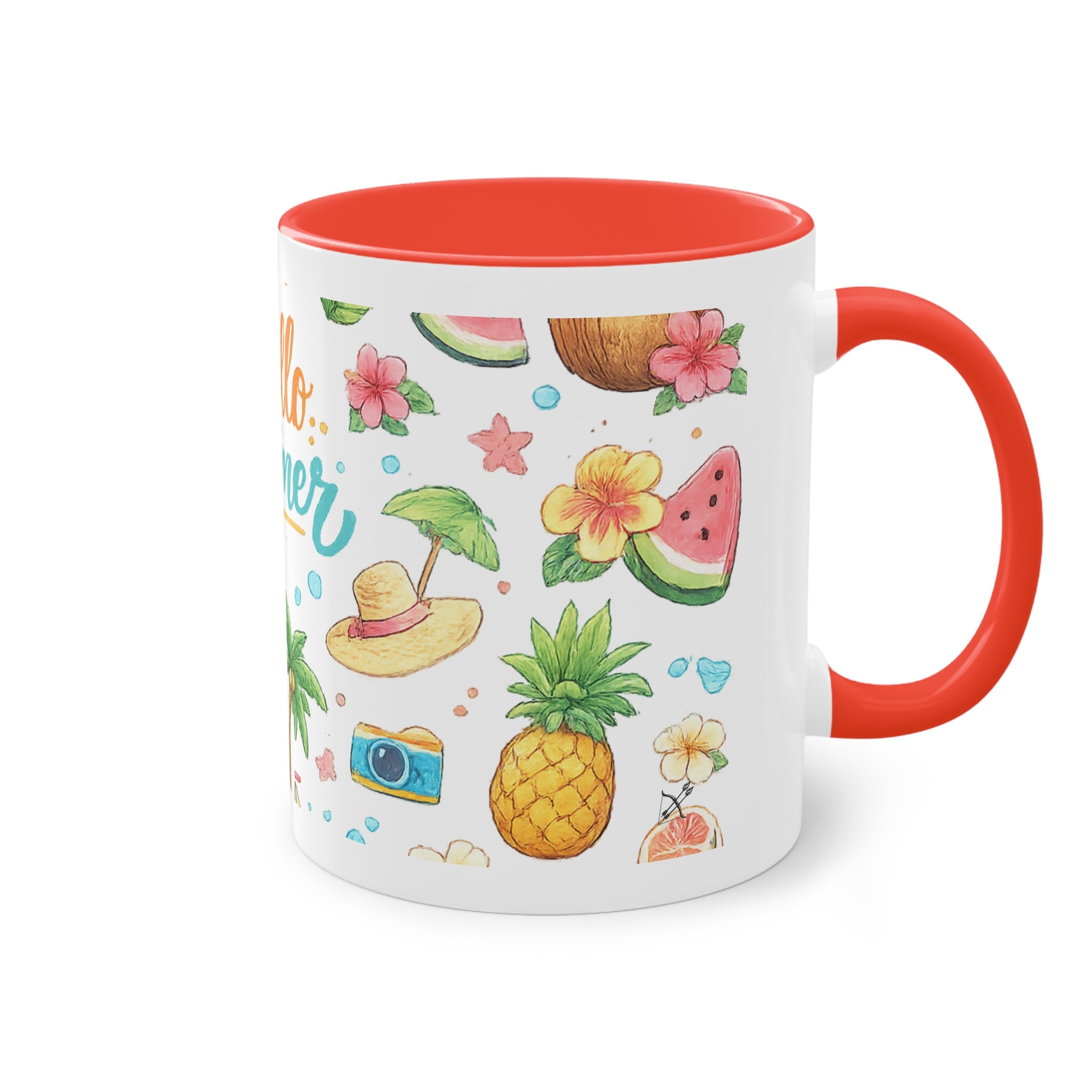 Taza Bicolor "Hello Summer" | Diseño Tropical Veraniego | Detallia