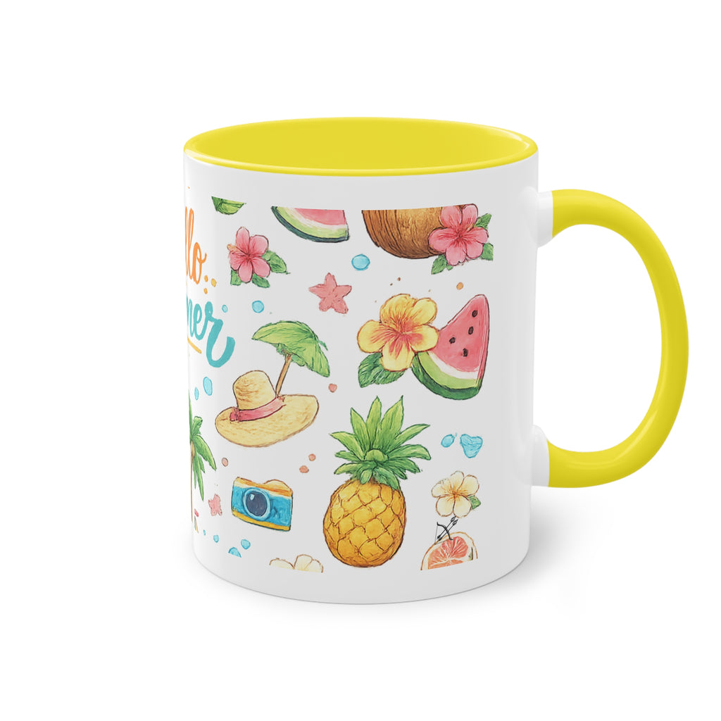 Taza Bicolor "Hello Summer" | Diseño Tropical Veraniego | Detallia