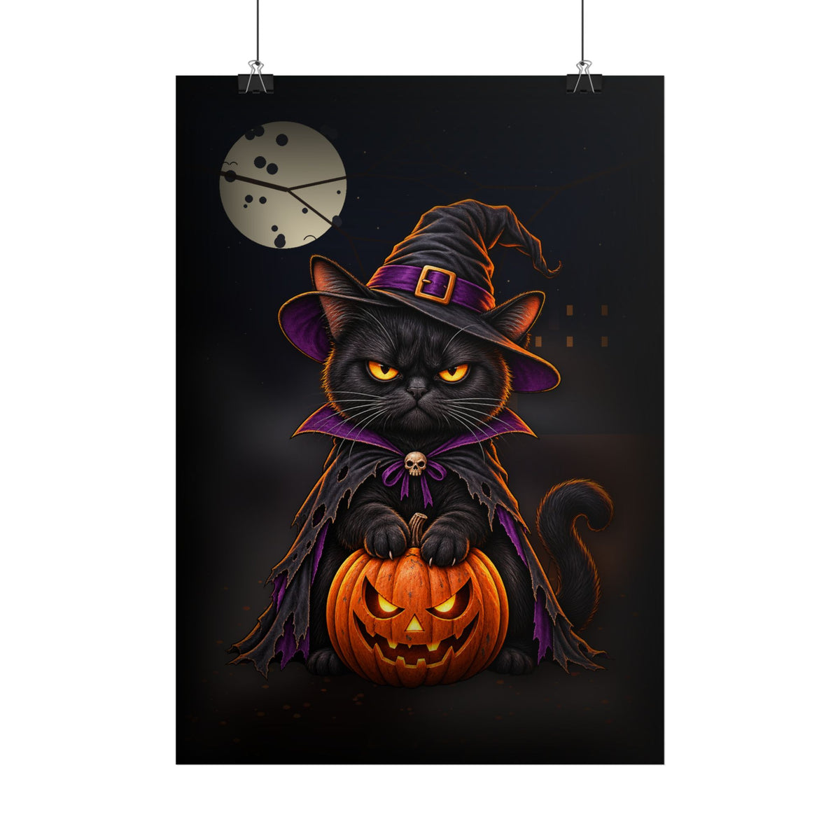 Póster Gato Brujo de Halloween | Detallia