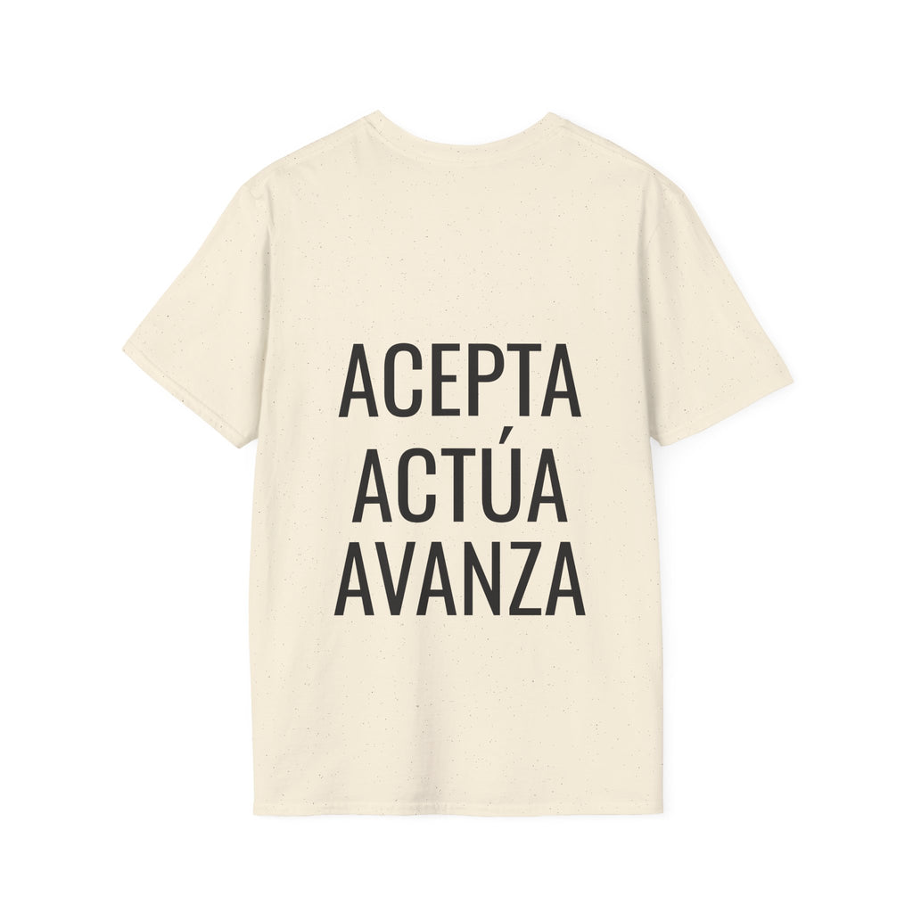 Camiseta "Acepta, Actúa, Avanza" | Detallia