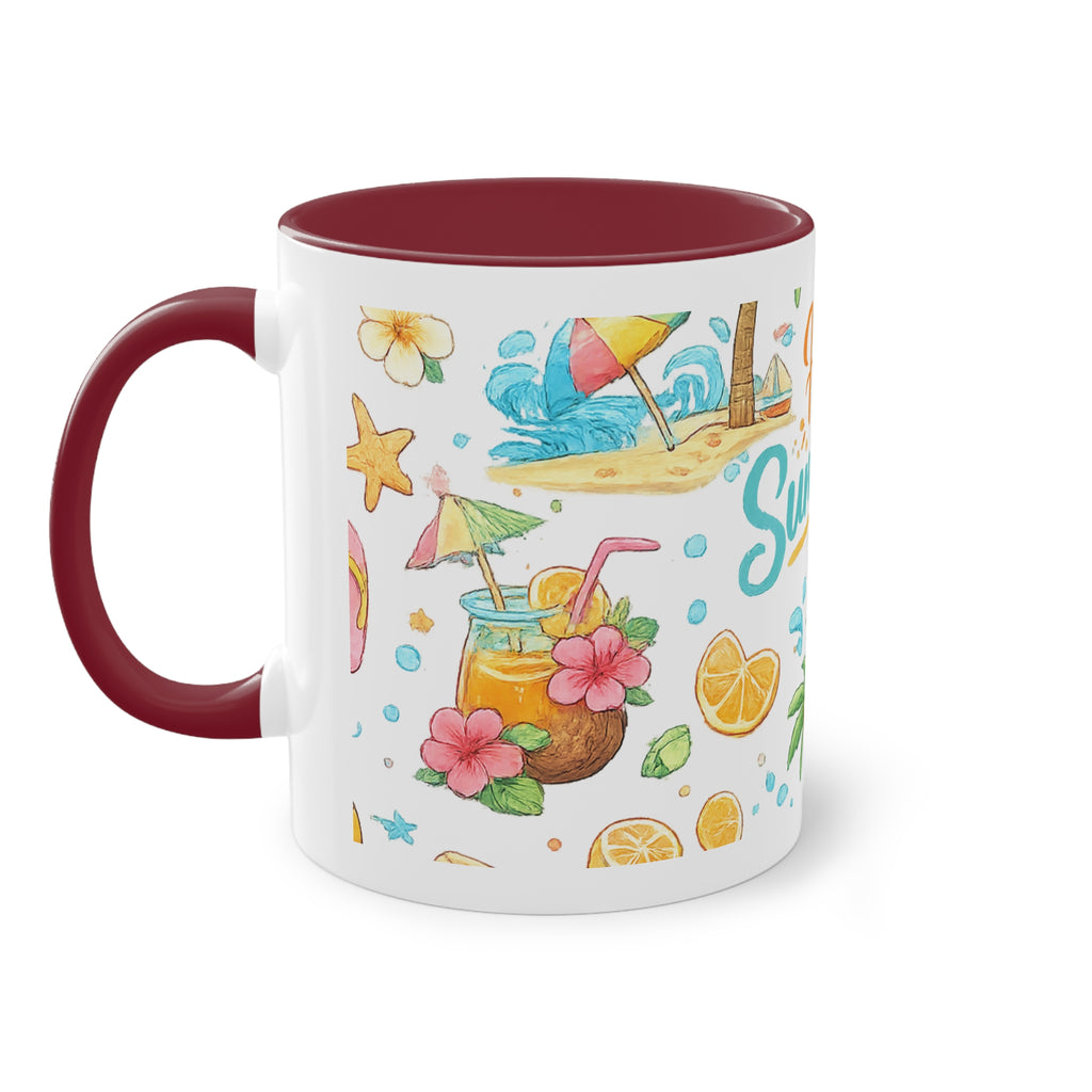 Taza Bicolor "Hello Summer" | Diseño Tropical Veraniego | Detallia