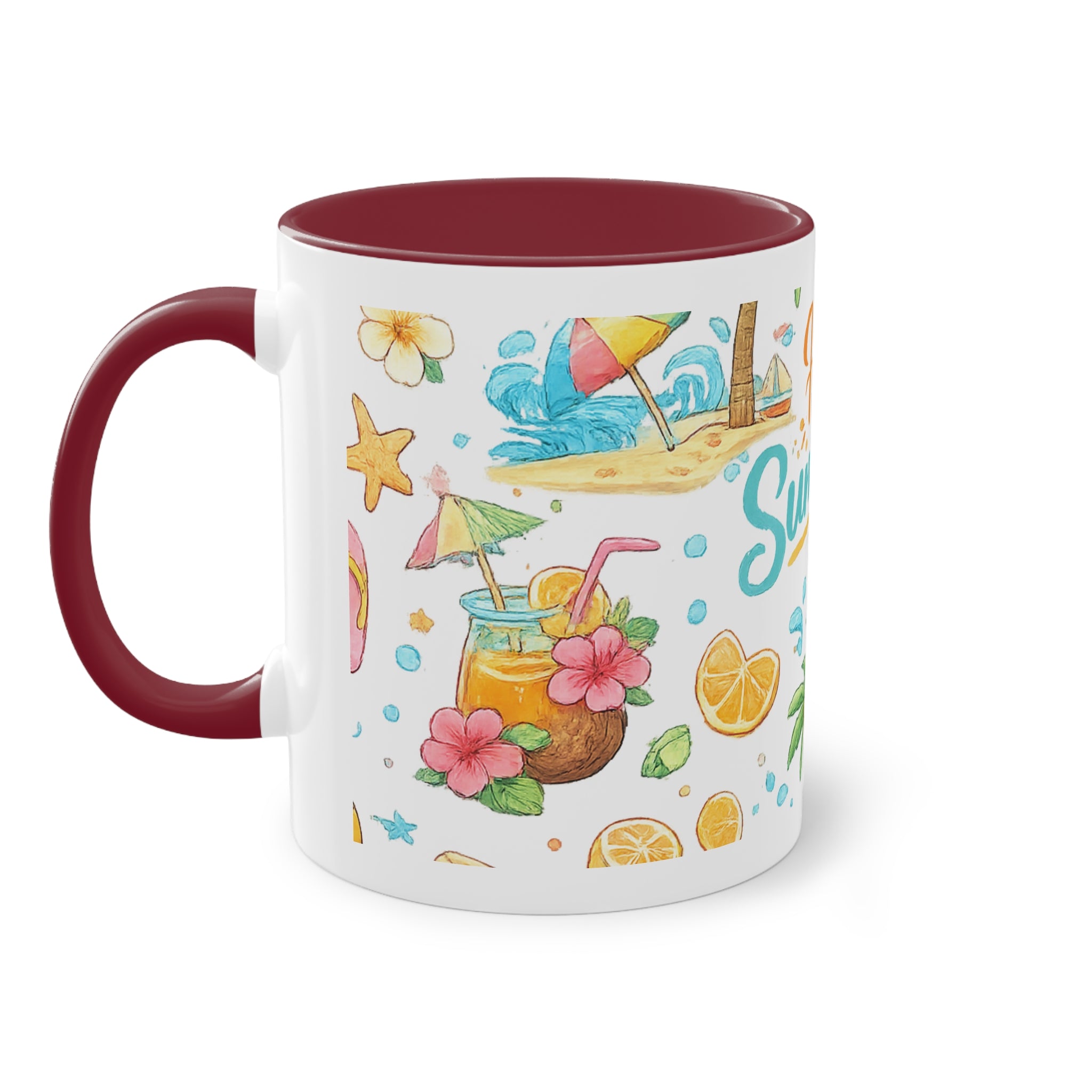 Taza Bicolor "Hello Summer" | Diseño Tropical Veraniego | Detallia