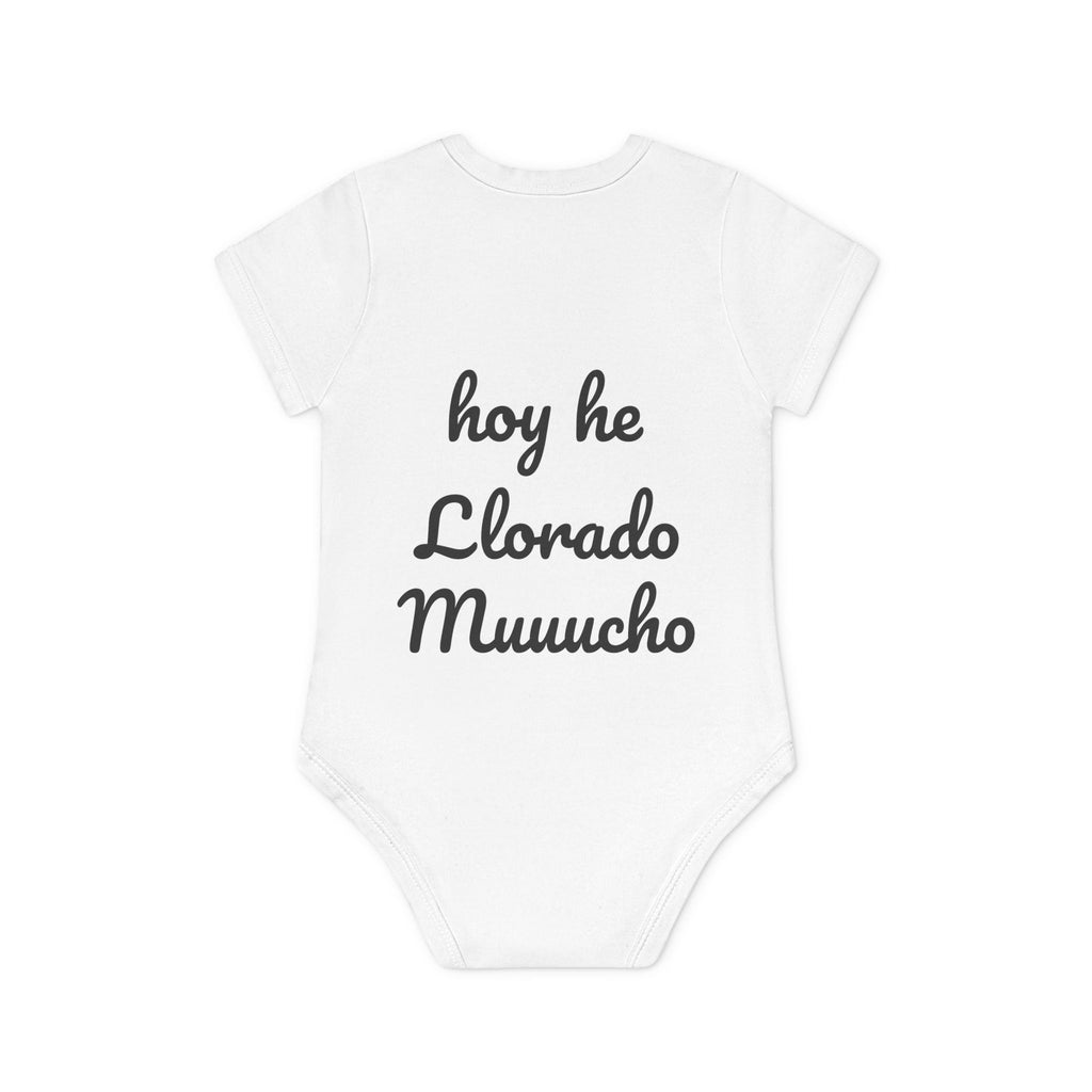 Body Bebé "El que no Llora no Mama" - vista frontal del estampado