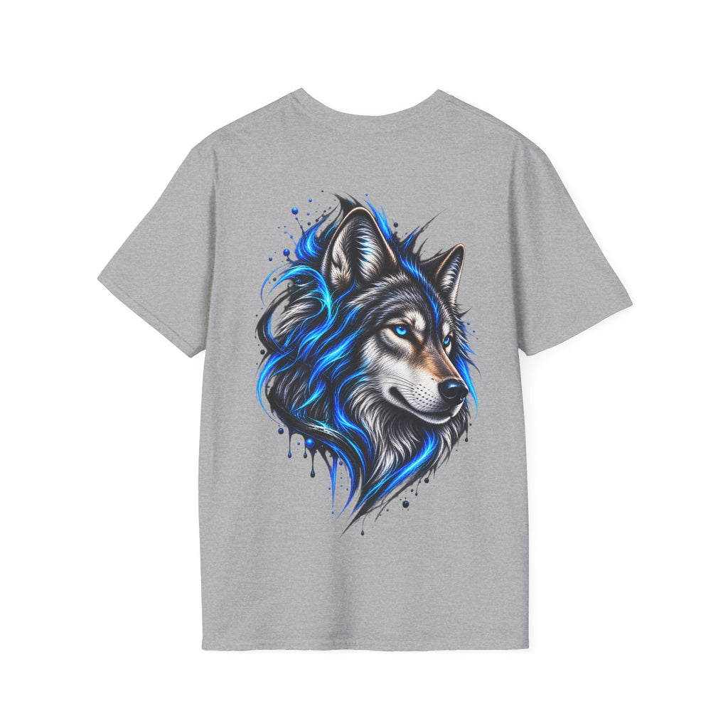 Camiseta Lobo Azul Místico - vista trasera