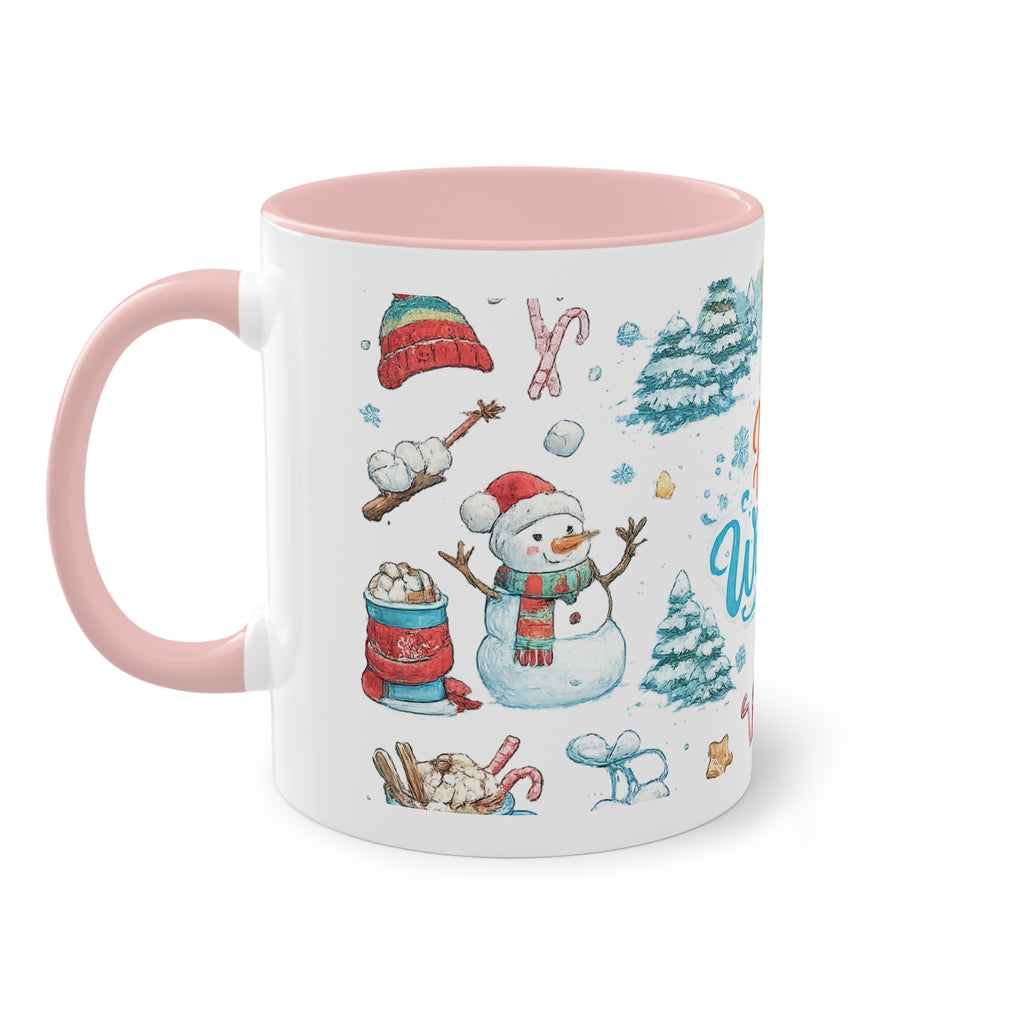 Taza Bicolor "Hello Winter" | Diseño Invernal Acuarela | Detallia