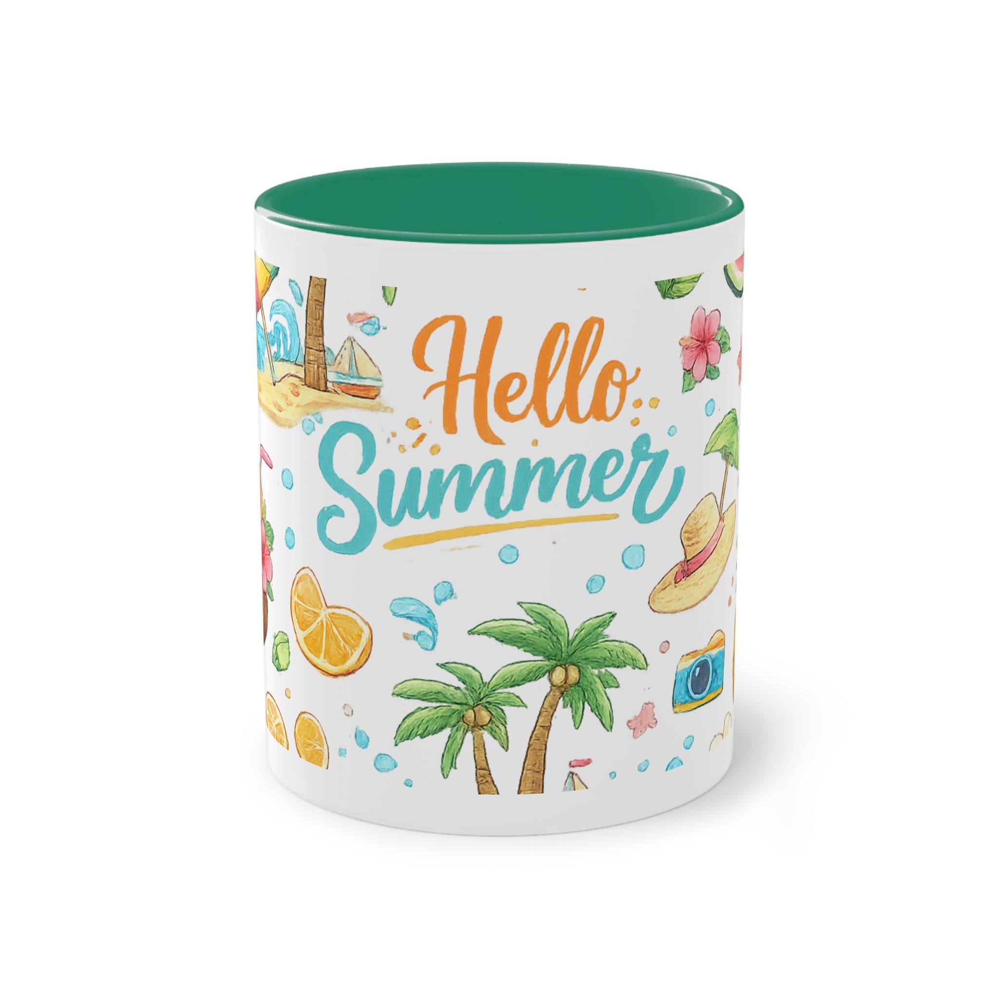 Taza Bicolor "Hello Summer" | Diseño Tropical Veraniego | Detallia