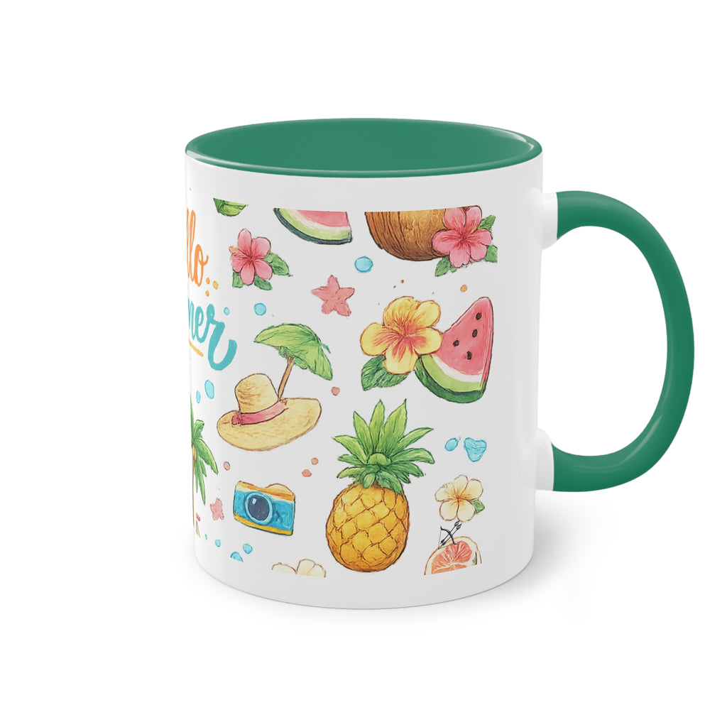 Taza Bicolor "Hello Summer" | Diseño Tropical Veraniego | Detallia