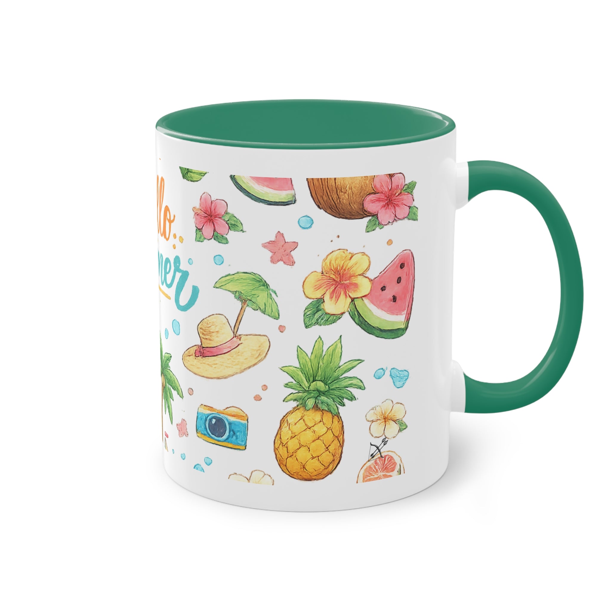 Taza Bicolor "Hello Summer" | Diseño Tropical Veraniego | Detallia