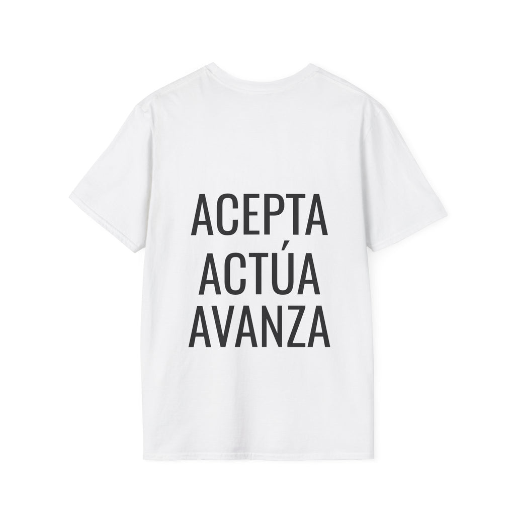 Camiseta "Acepta, Actúa, Avanza" | Detallia