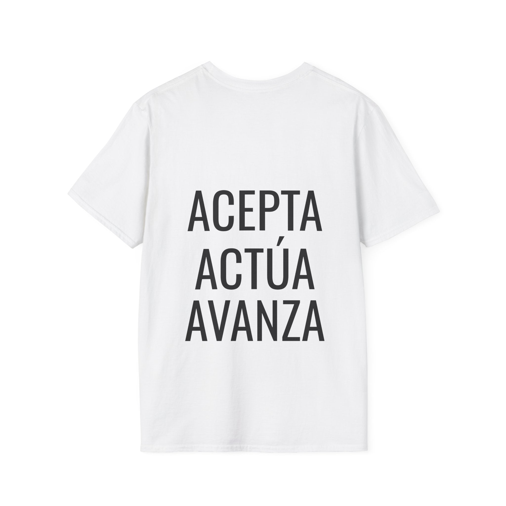 Camiseta "Acepta, Actúa, Avanza" | Detallia