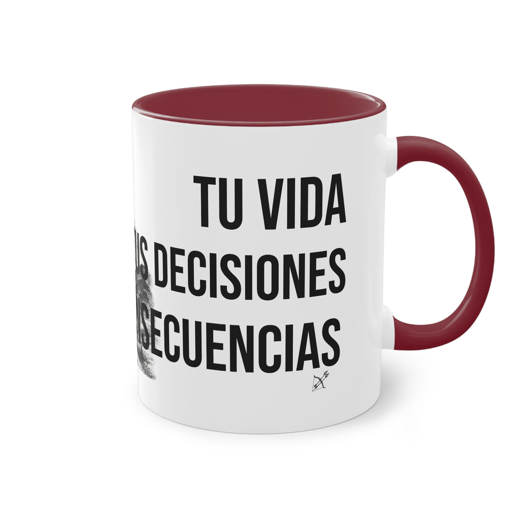 Taza "Tu Vida, Tus Decisiones, Tus Consecuencias" | Detallia