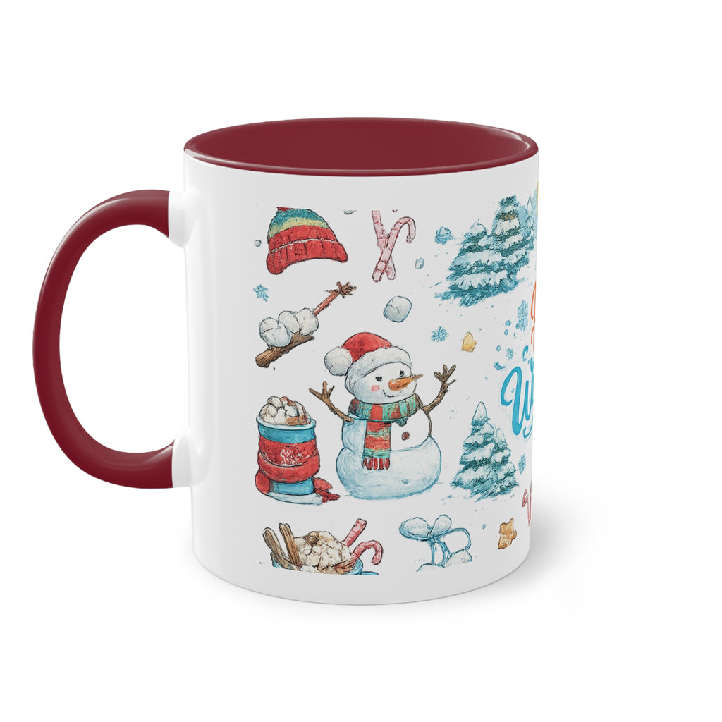 Taza Bicolor "Hello Winter" | Diseño Invernal Acuarela | Detallia