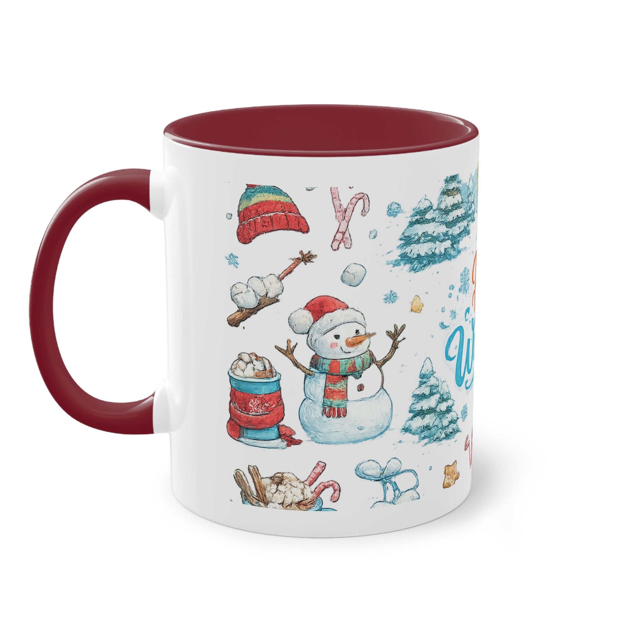 Taza Bicolor "Hello Winter" | Diseño Invernal Acuarela | Detallia