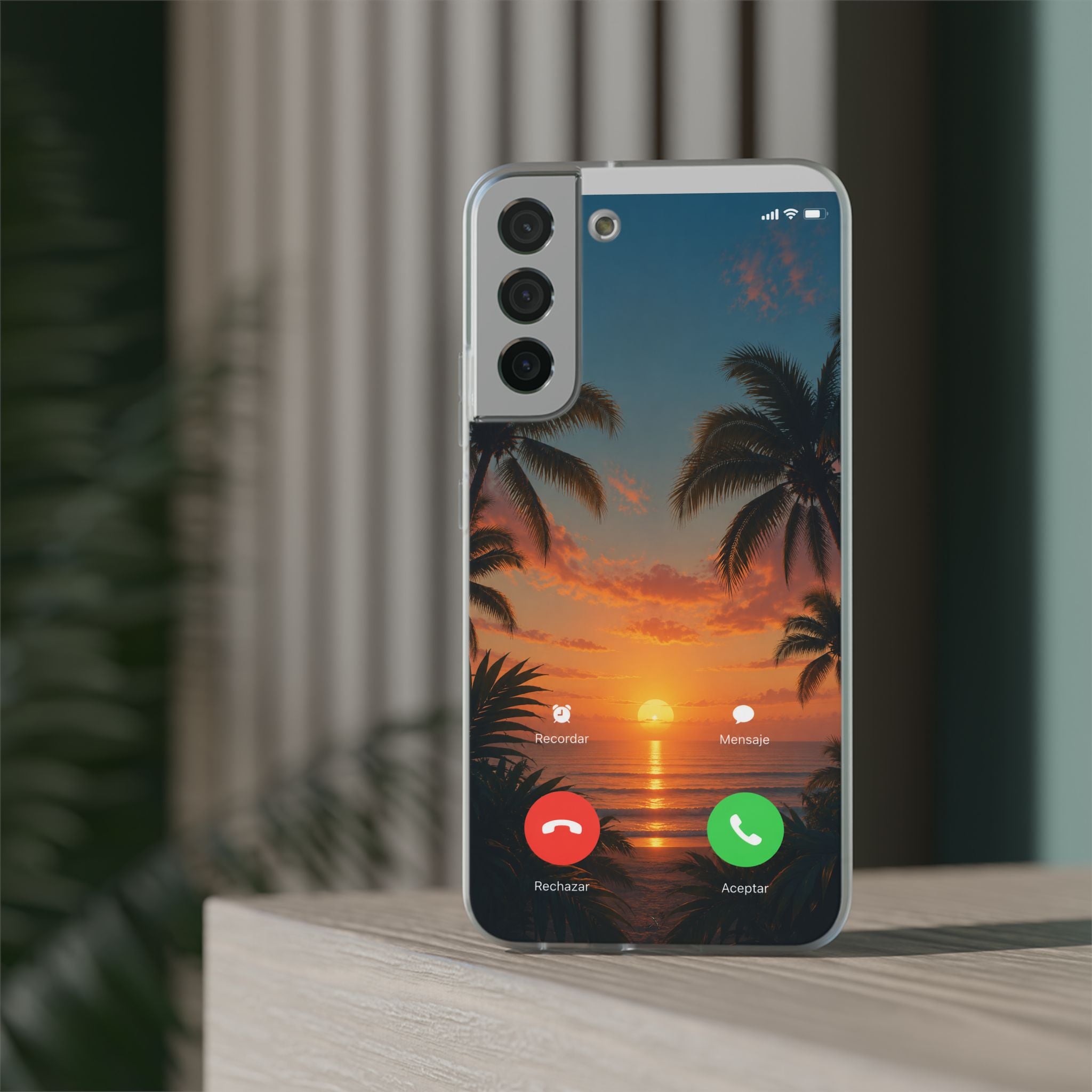 Funda Móvil Llamada Atardecer Tropical | Detallia