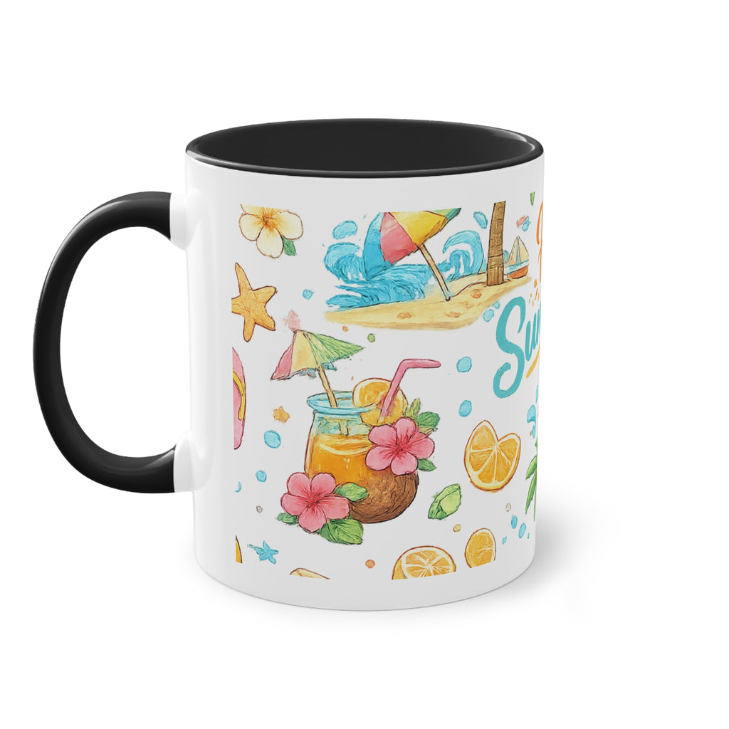 Taza Bicolor "Hello Summer" | Diseño Tropical Veraniego | Detallia