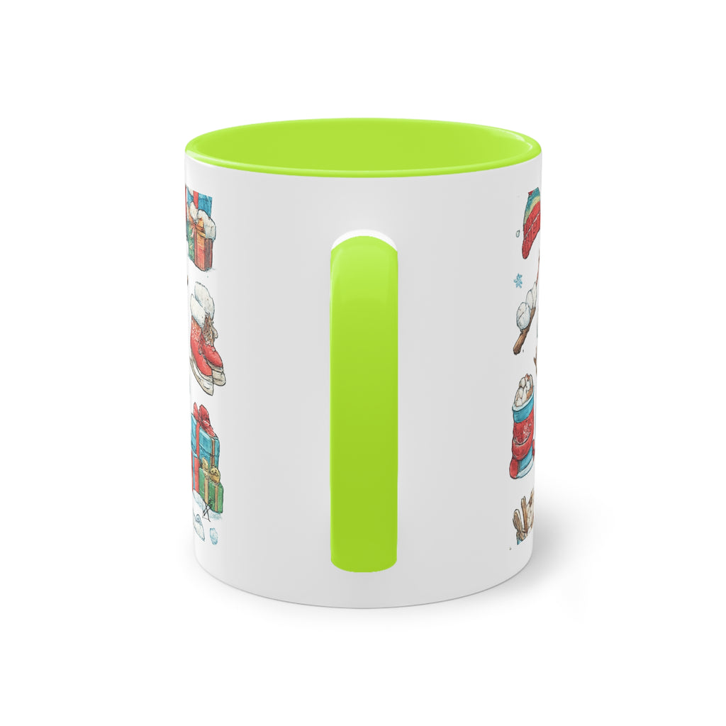 Taza Bicolor "Hello Winter" | Diseño Invernal Acuarela | Detallia