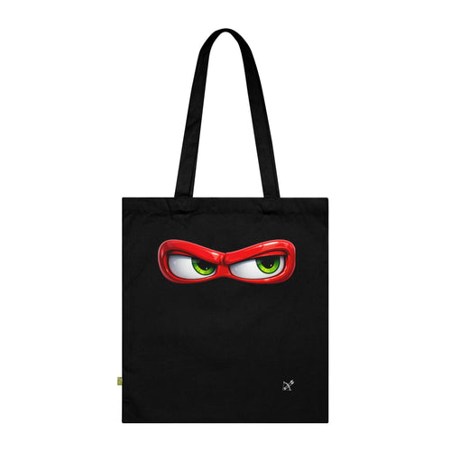 Tote Bag “Mirada Desconfiada” - detalle del asa y el tejido