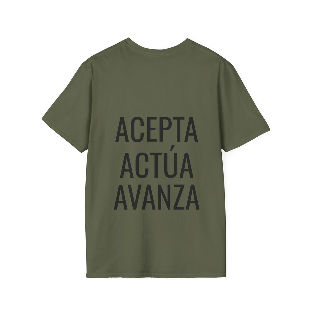 Camiseta "Acepta, Actúa, Avanza" | Detallia