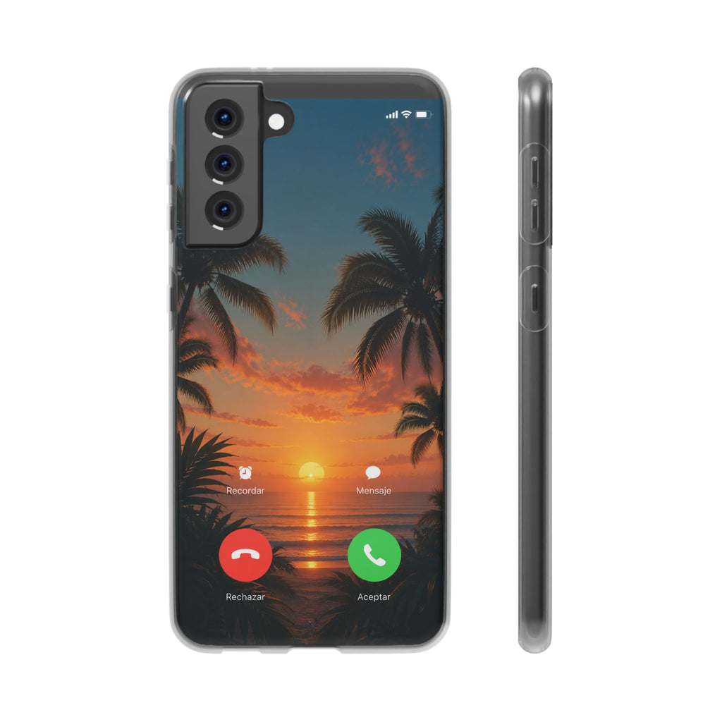 Funda Móvil Llamada Atardecer Tropical | Detallia
