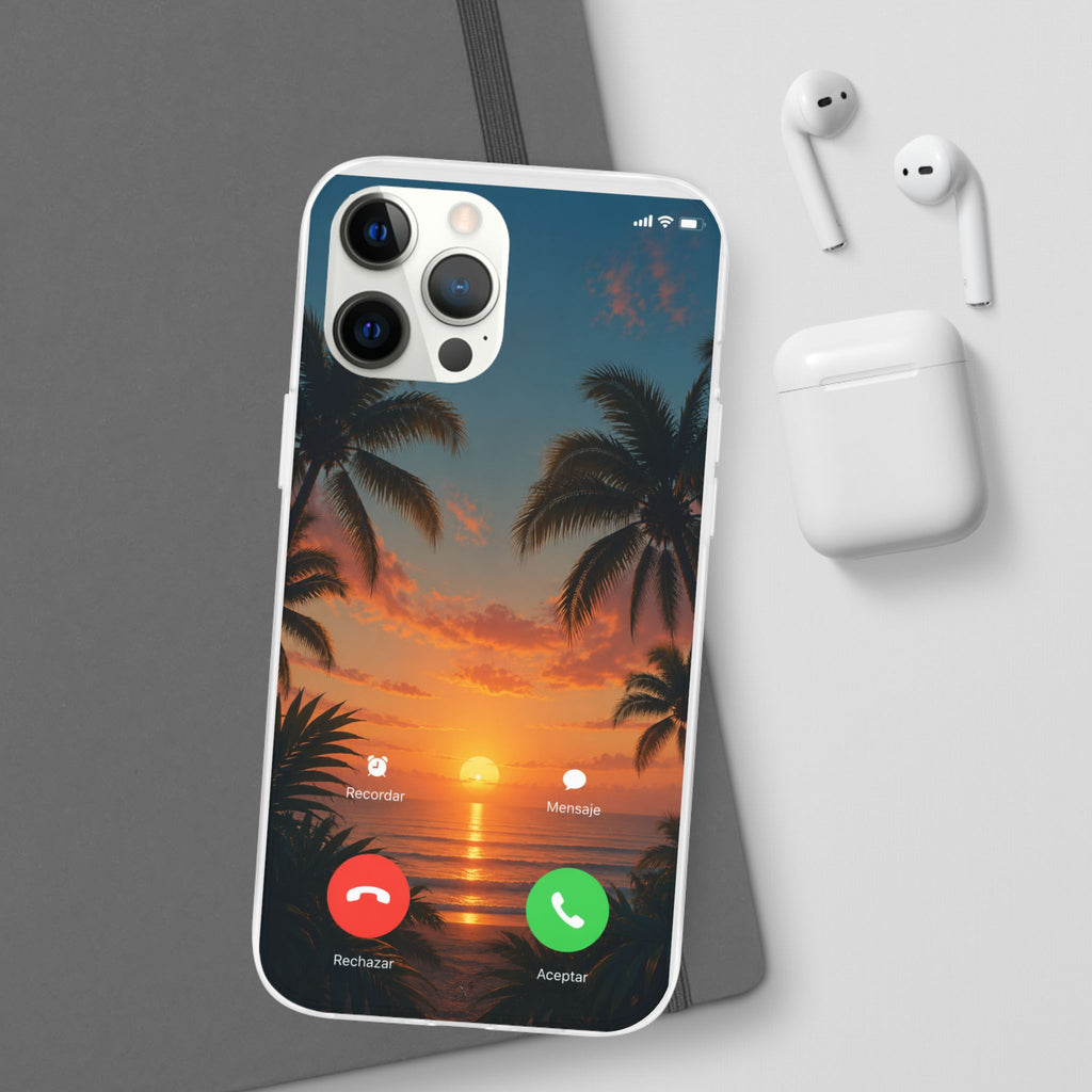 Funda Móvil Llamada Atardecer Tropical | Detallia
