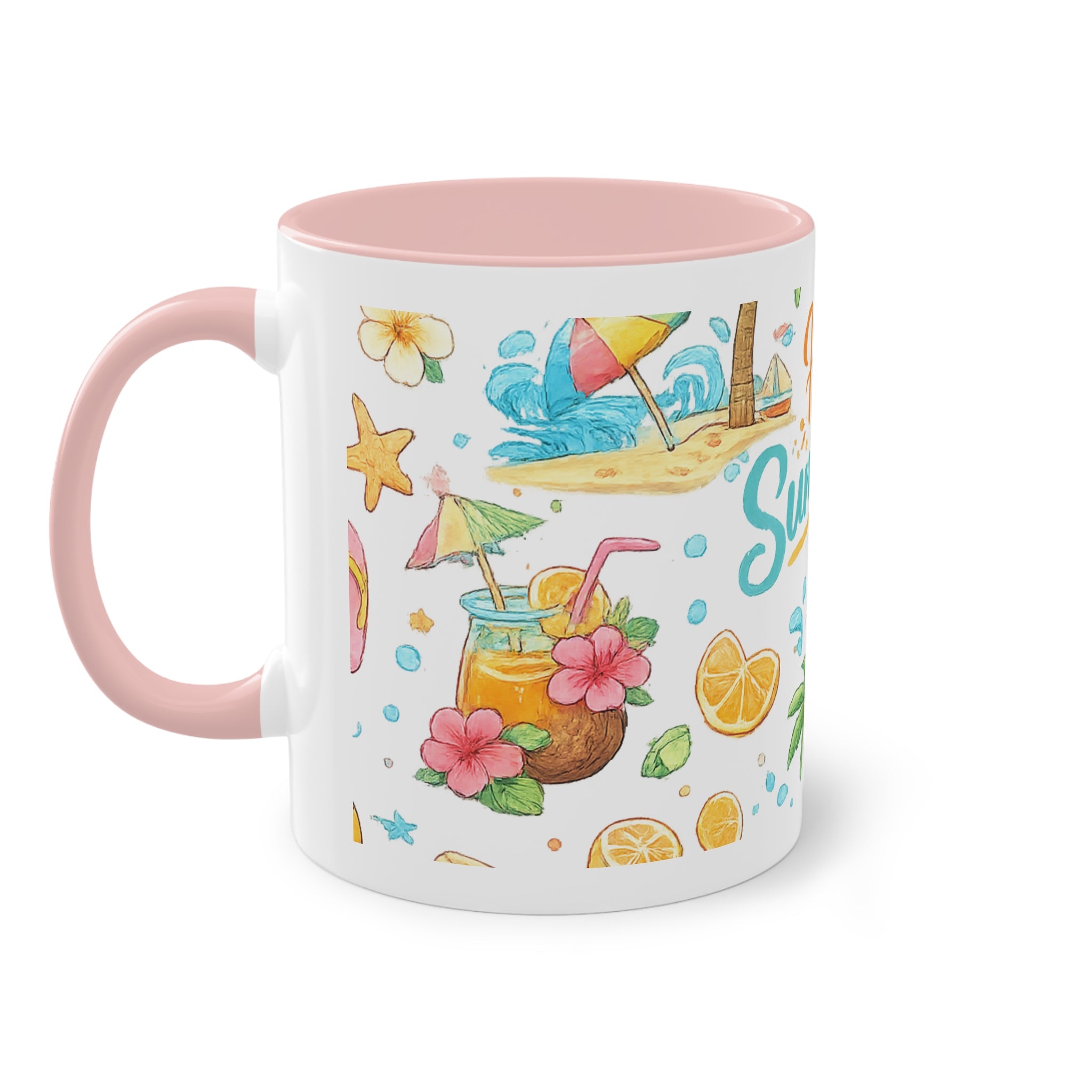 Taza Bicolor "Hello Summer" | Diseño Tropical Veraniego | Detallia