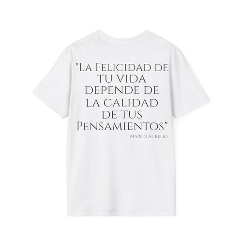 Camiseta "La Felicidad de Tu Vida" - vista frontal del estampado