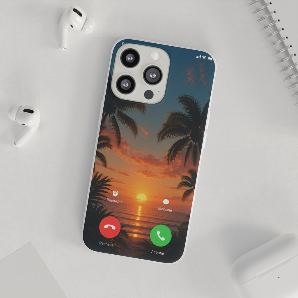 Funda Móvil Llamada Atardecer Tropical | Detallia