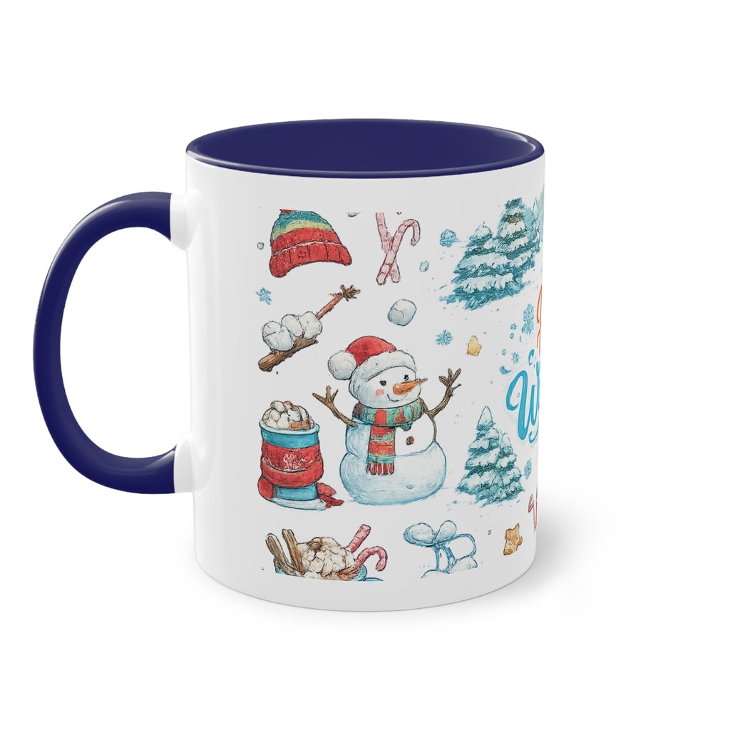 Taza Bicolor "Hello Winter" | Diseño Invernal Acuarela | Detallia