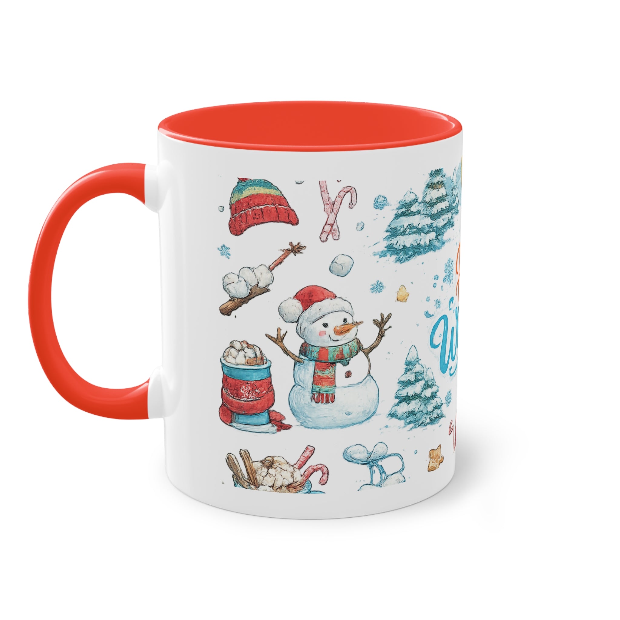 Taza Bicolor "Hello Winter" | Diseño Invernal Acuarela | Detallia