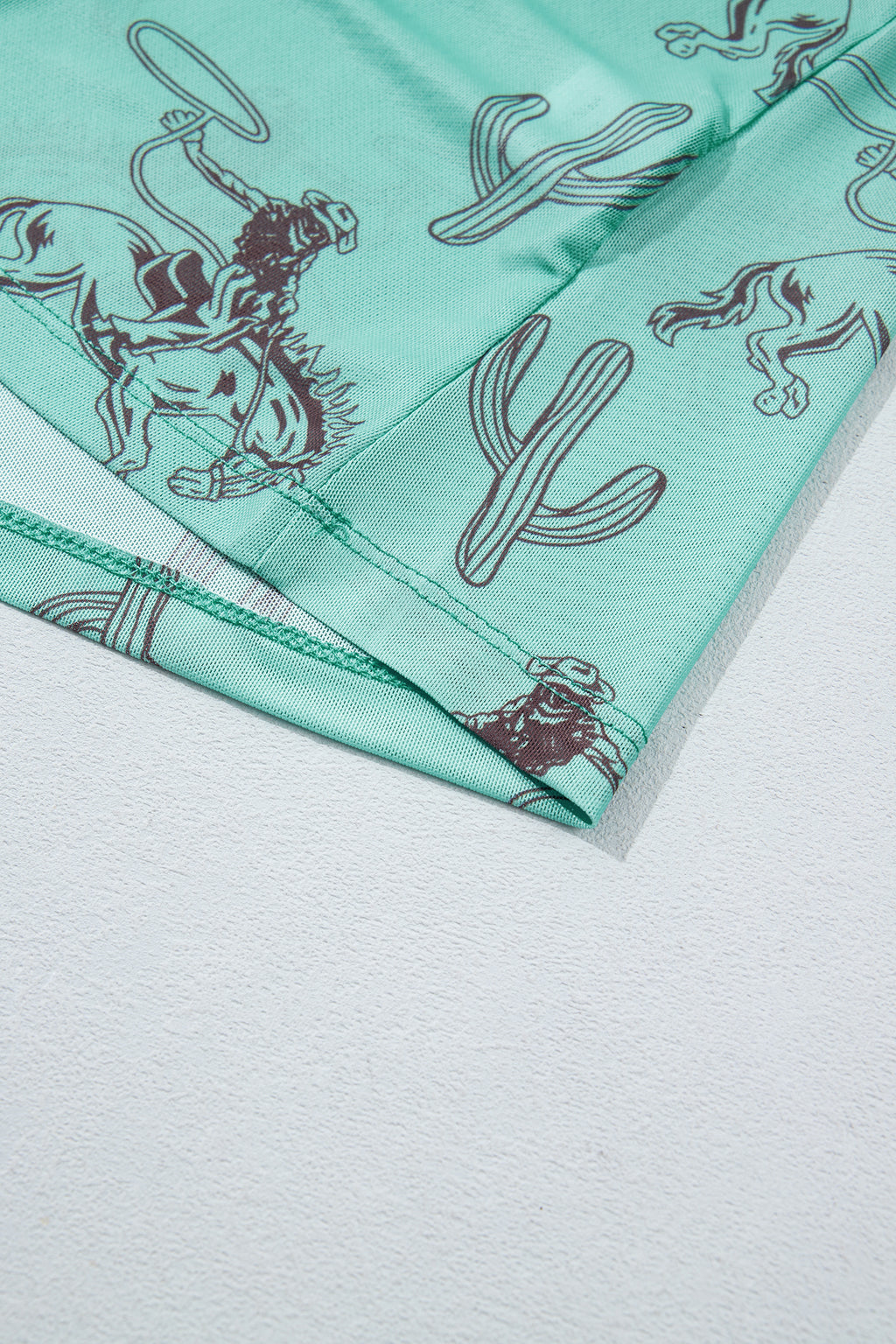 Top Azul Aruba de Tul con Estampado Western | Detallia
