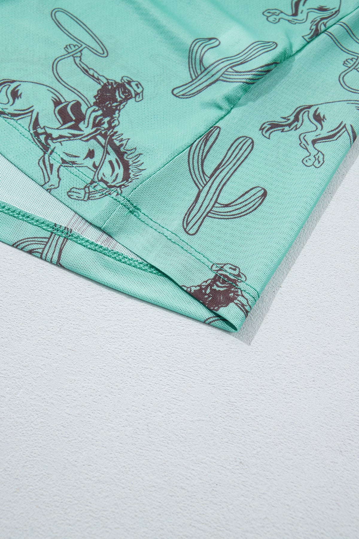 Top Azul Aruba de Tul con Estampado Western | Detallia