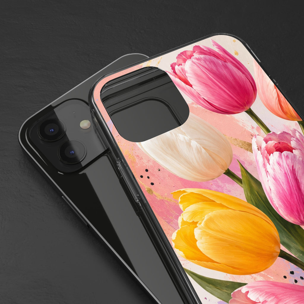 Clear Phone Case — Colorful Tulip Bouquet Floral Design