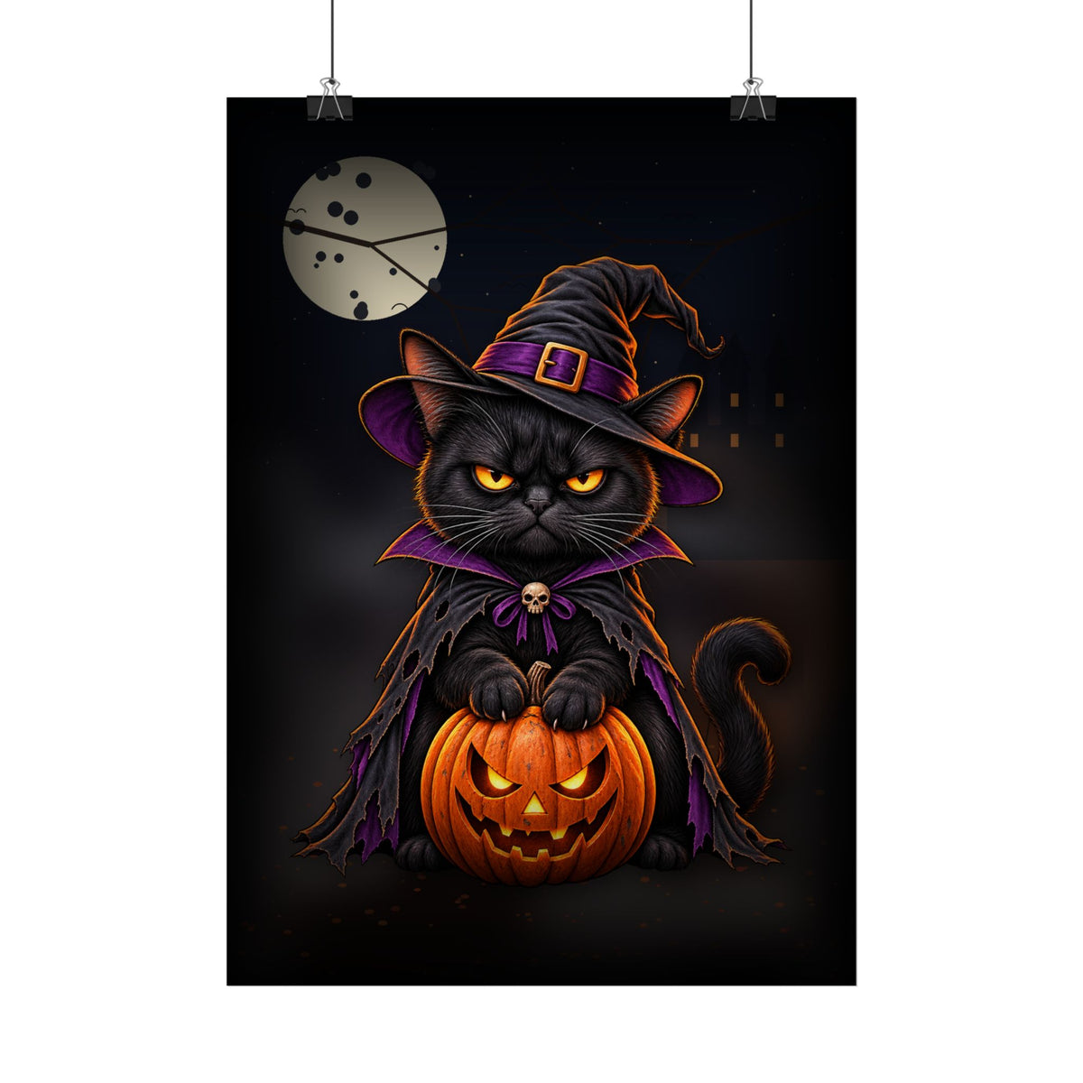 Póster Gato Brujo de Halloween | Detallia